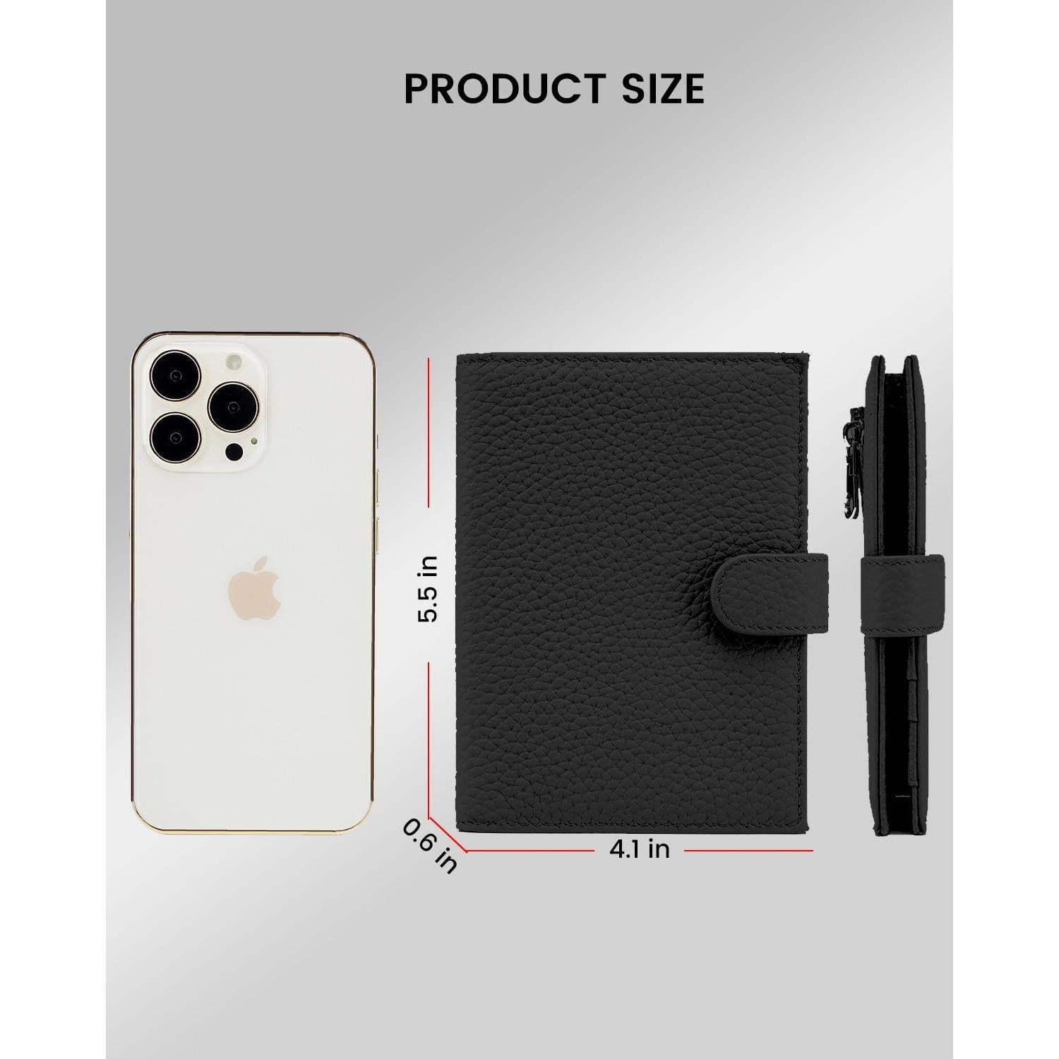 Portafolios Slim RFID Karmiir Negro - Cartera de Pasaporte Compacta