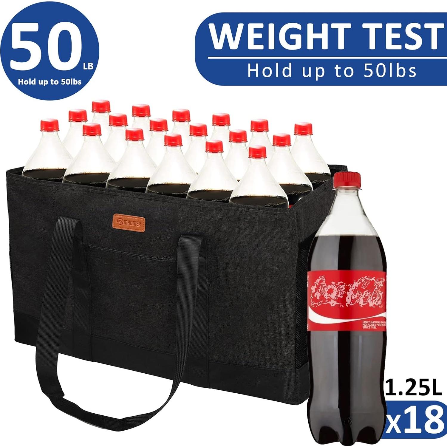 Bolsas de Compras Reutilizables MHOMER Grande Impermeable Negra