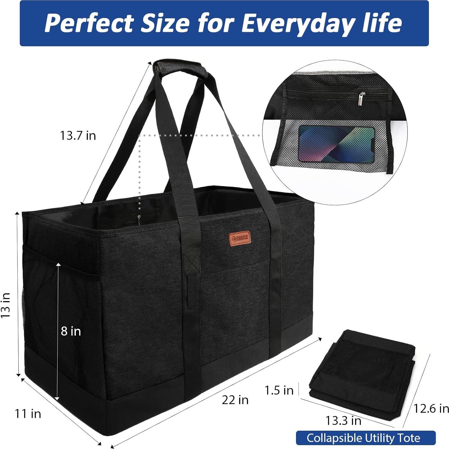 Bolsas de Compras Reutilizables MHOMER Grande Impermeable Negra