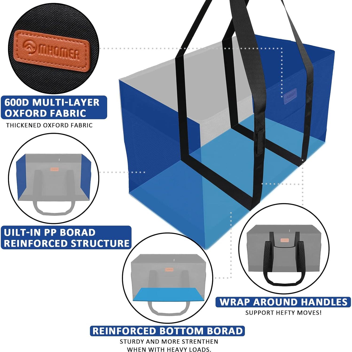 Bolsas de Compras Reutilizables MHOMER Grande Impermeable Negra