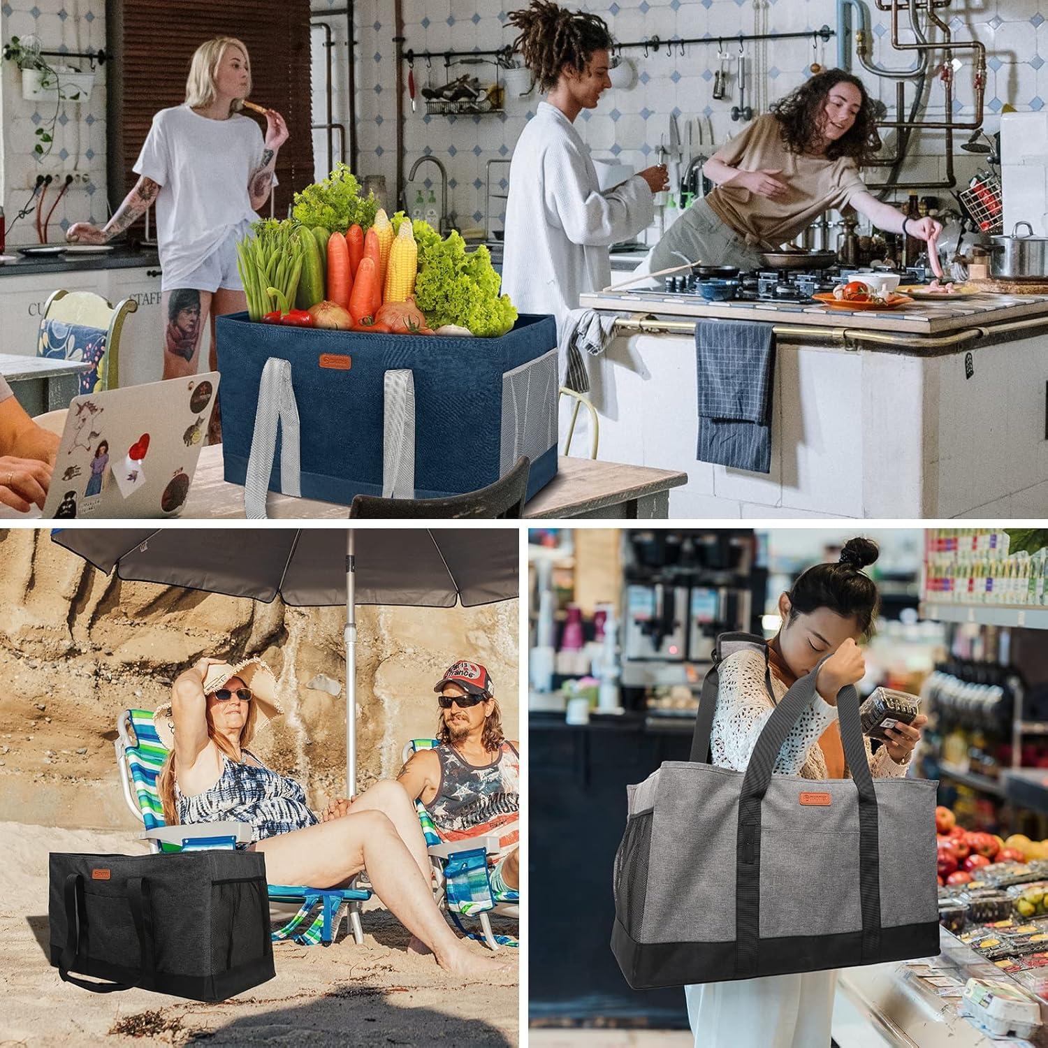 Bolsas de Compras Reutilizables MHOMER Grande Impermeable Negra