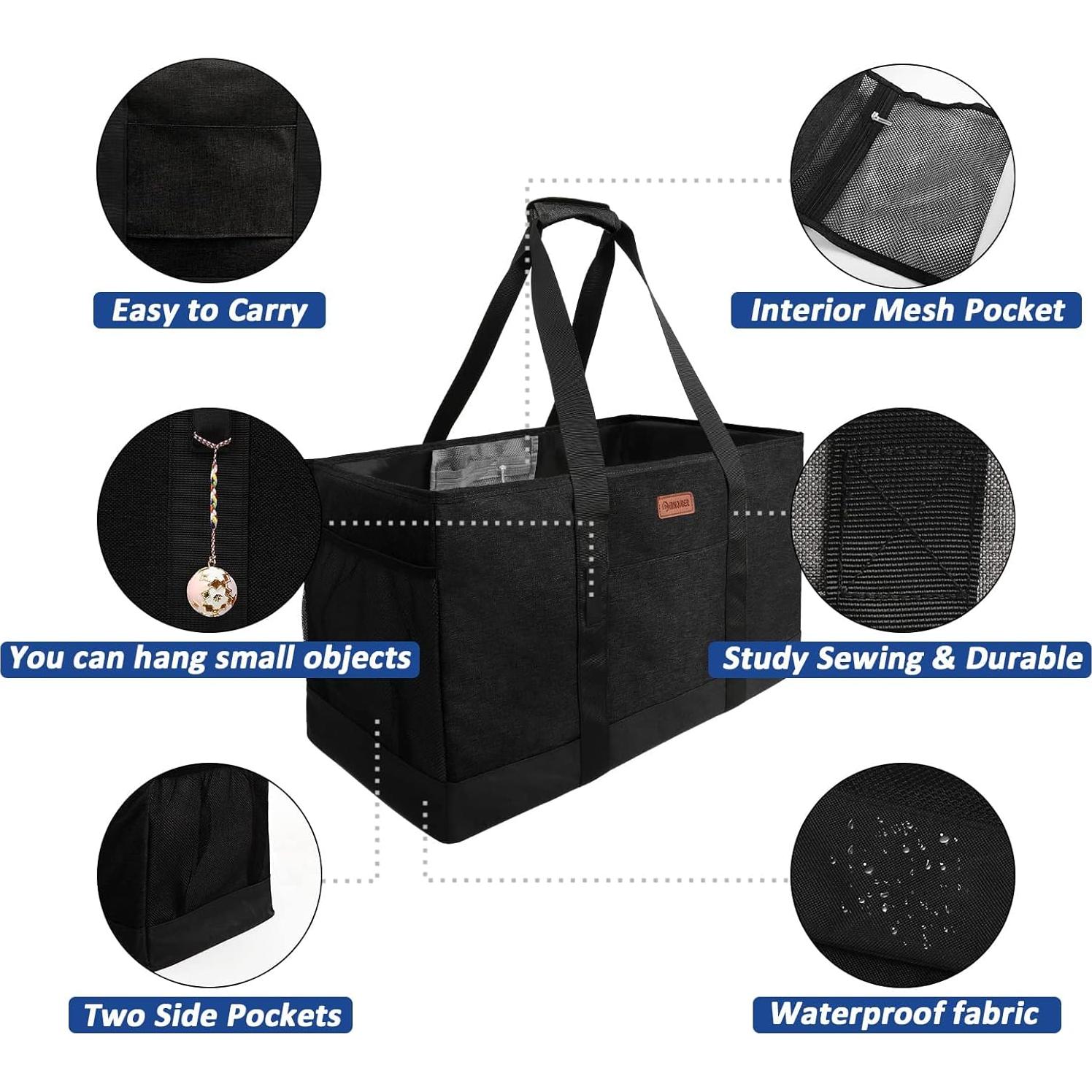 Bolsas de Compras Reutilizables MHOMER Grande Impermeable Negra
