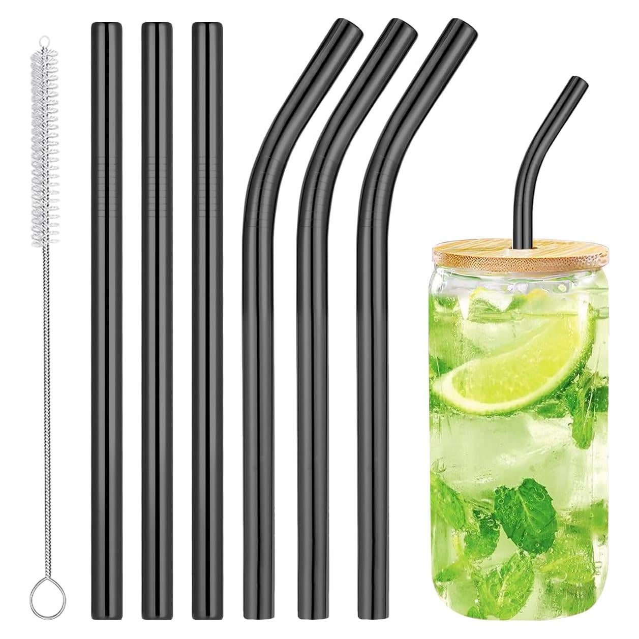 Juego de 6 Popotes Reutilizables Vannise Acero Inoxidable 21.6-26.7 cm