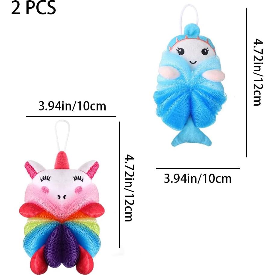 Esponjas de Baño para Niños Ttdesefu - Puff Suave 2 Pcs
