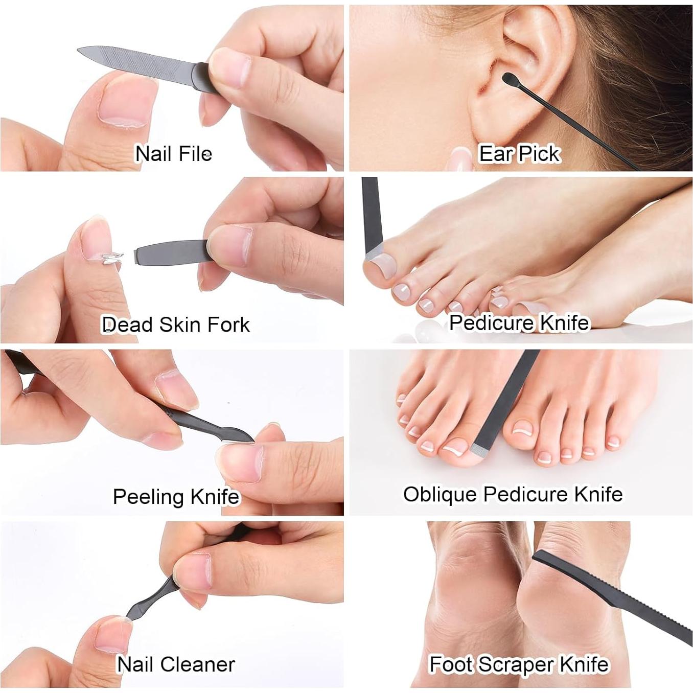 Juego de Manicura y Pedicura LifHap - 18 Piezas Acero Inoxidable