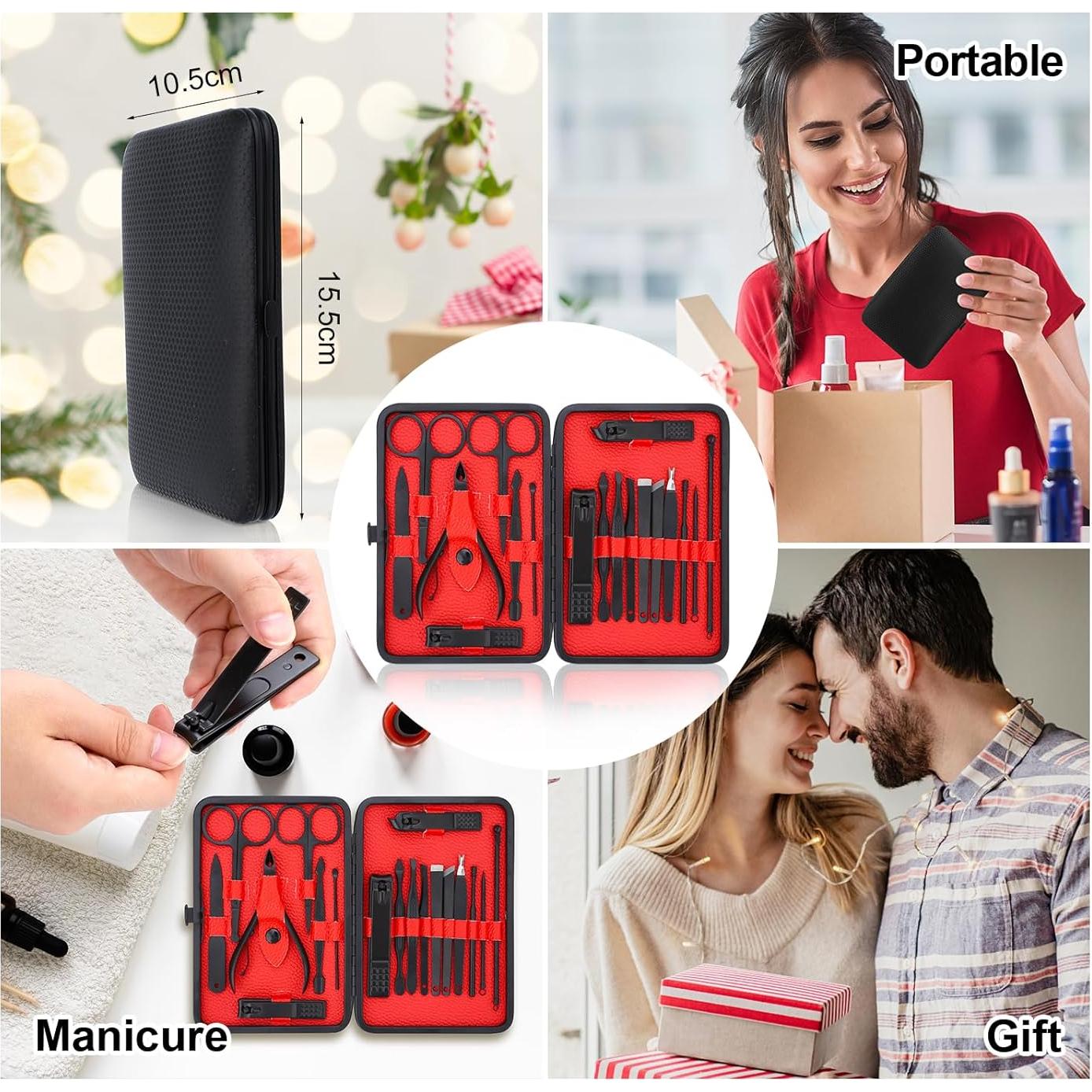 Juego de Manicura y Pedicura LifHap - 18 Piezas Acero Inoxidable