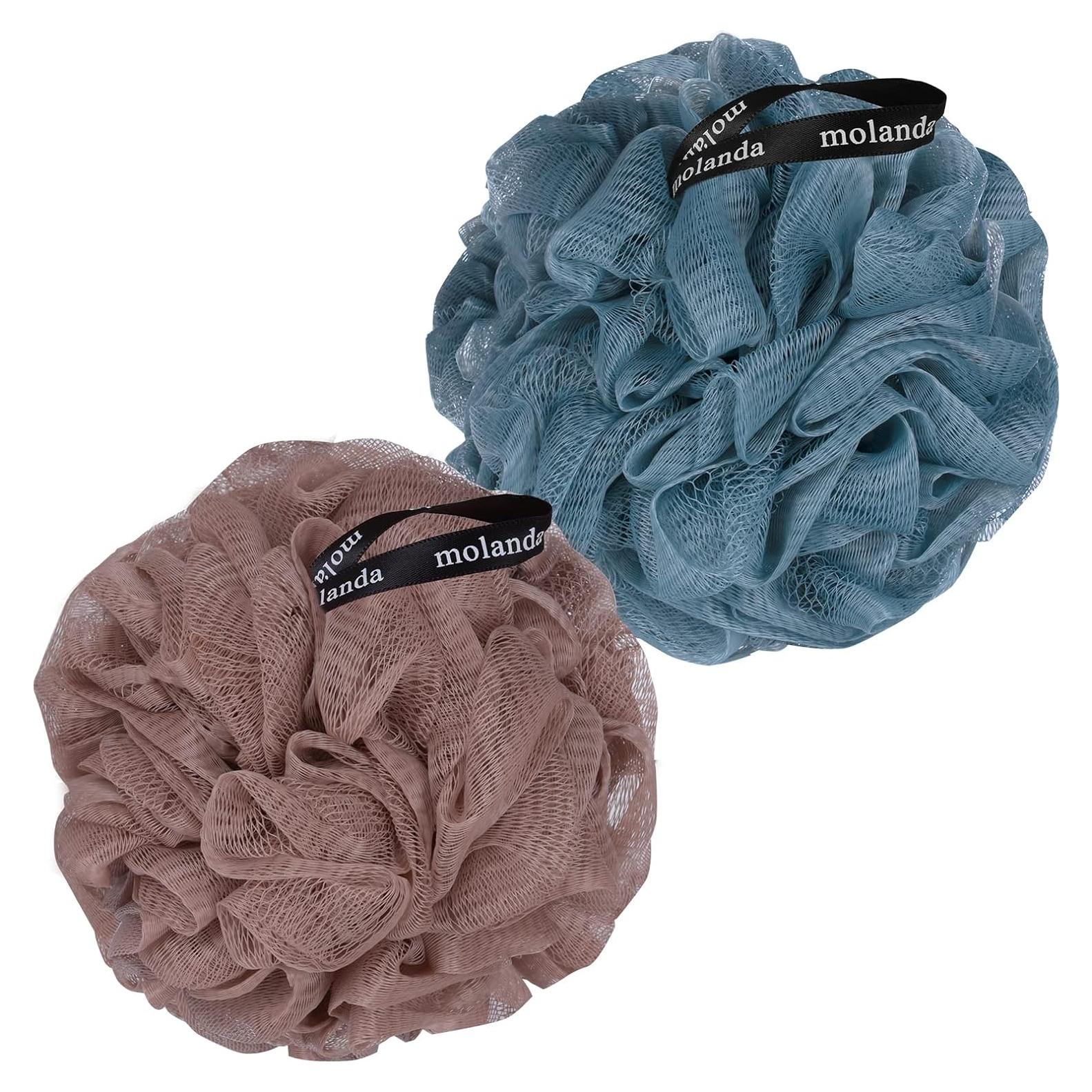 Esponja de Loofah Molanda 60g - Bola Exfoliante Ducha (Paquete de 2)