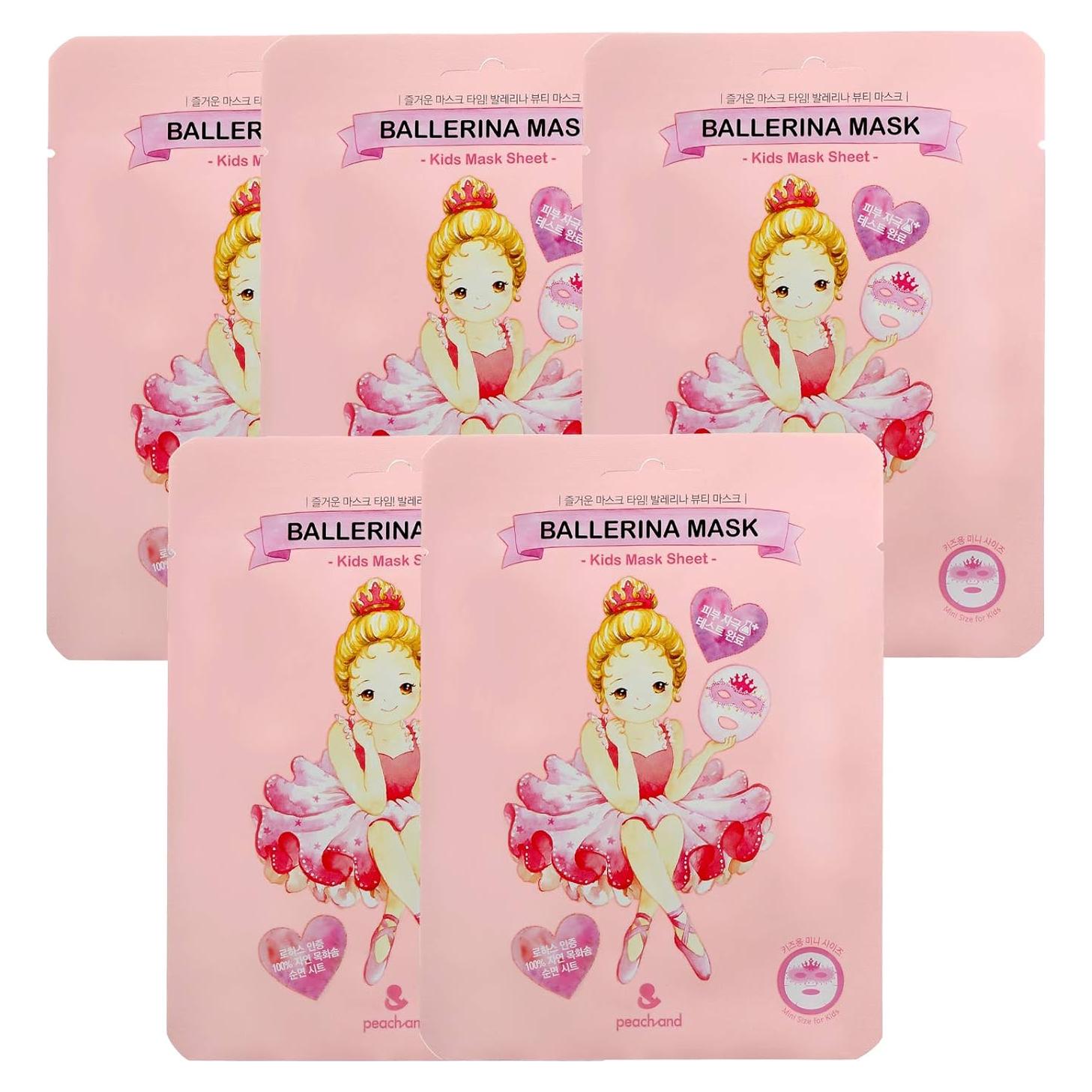 Máscara Facial Ballerina para Niños 100% Algodón 5 Piezas