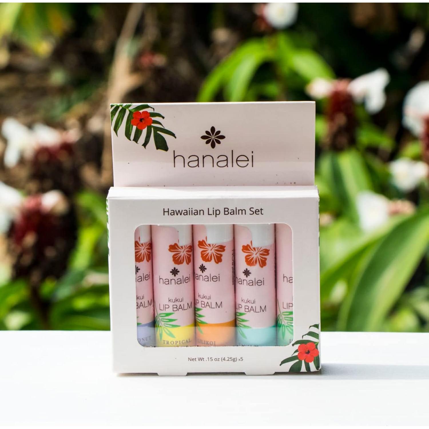 Set de 5 Balsamos Labiales Hanalei - Hidratación con Aceite de Kukui