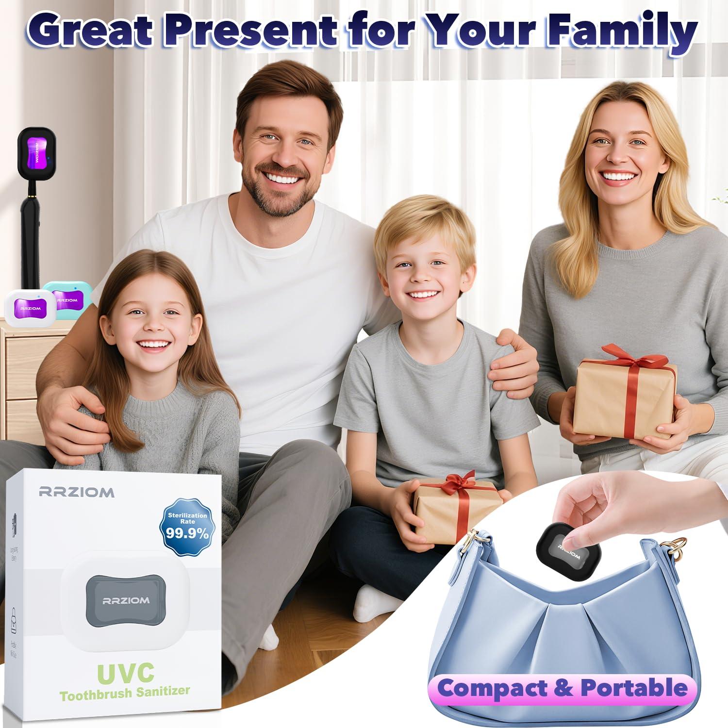 Estuche desinfectante para cepillos de dientes recargable Negro