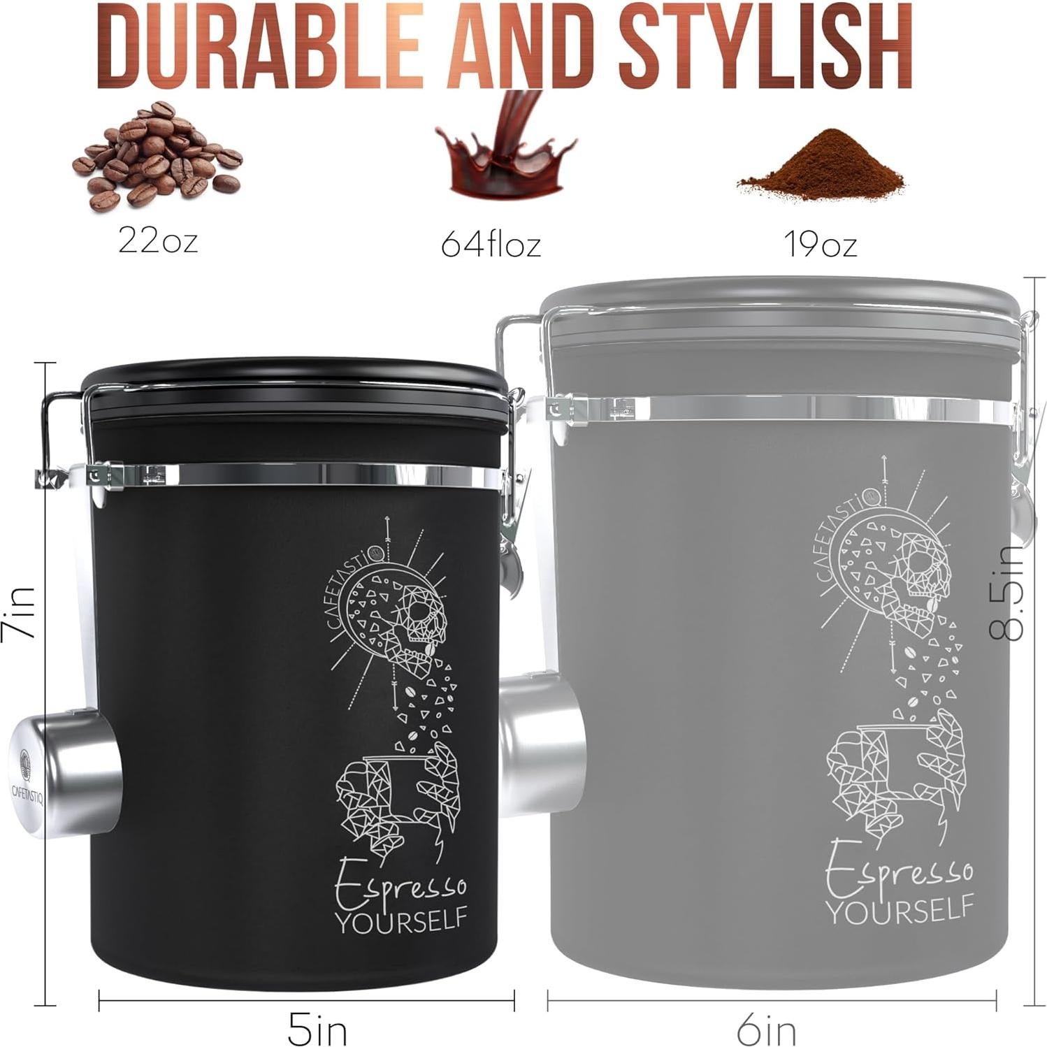 Contenedor de Café CafetastiQ 622g Acero Inoxidable Hermético