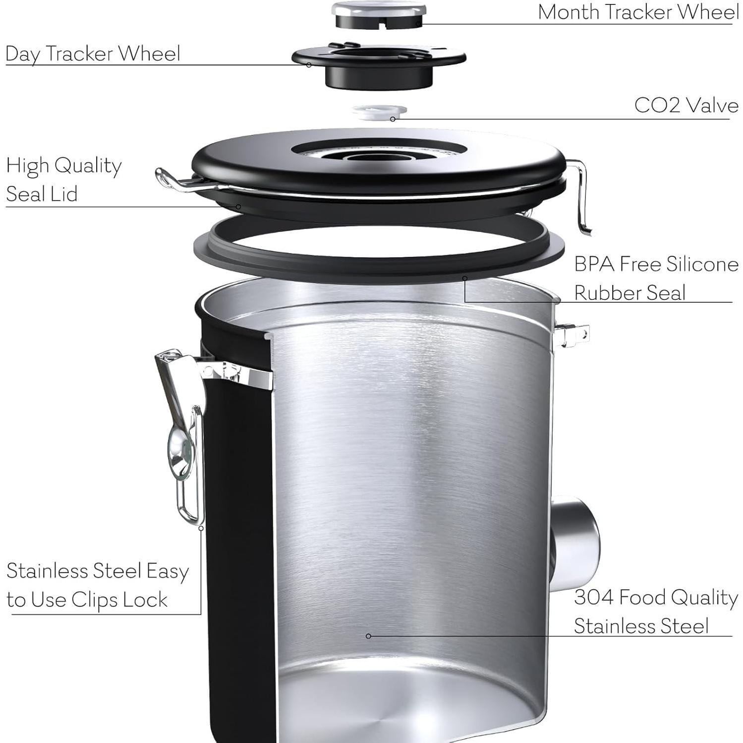 Contenedor de Café CafetastiQ 622g Acero Inoxidable Hermético