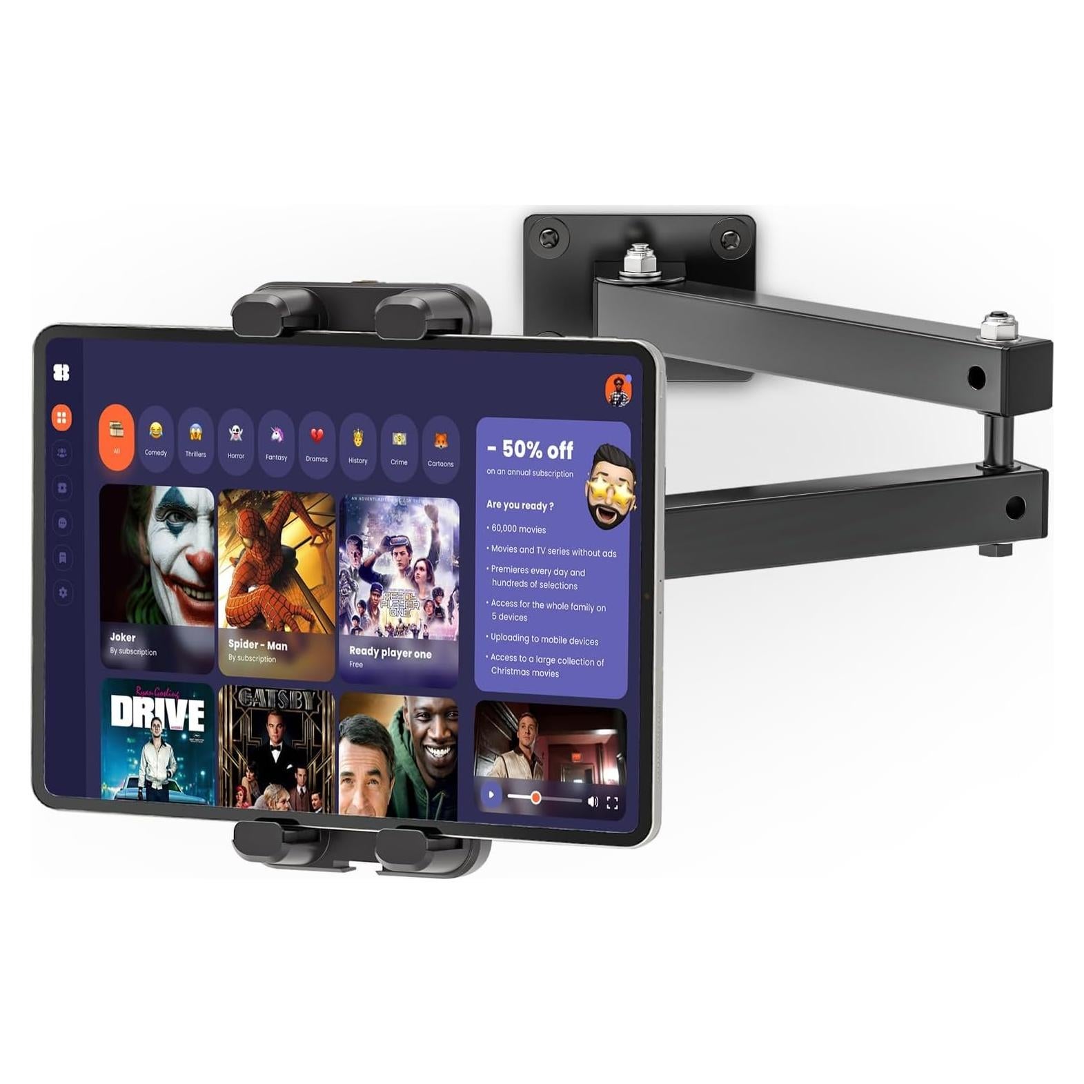 Soporte de Pared Plegable BAISHUN para Tabletas 4.7-12.9"