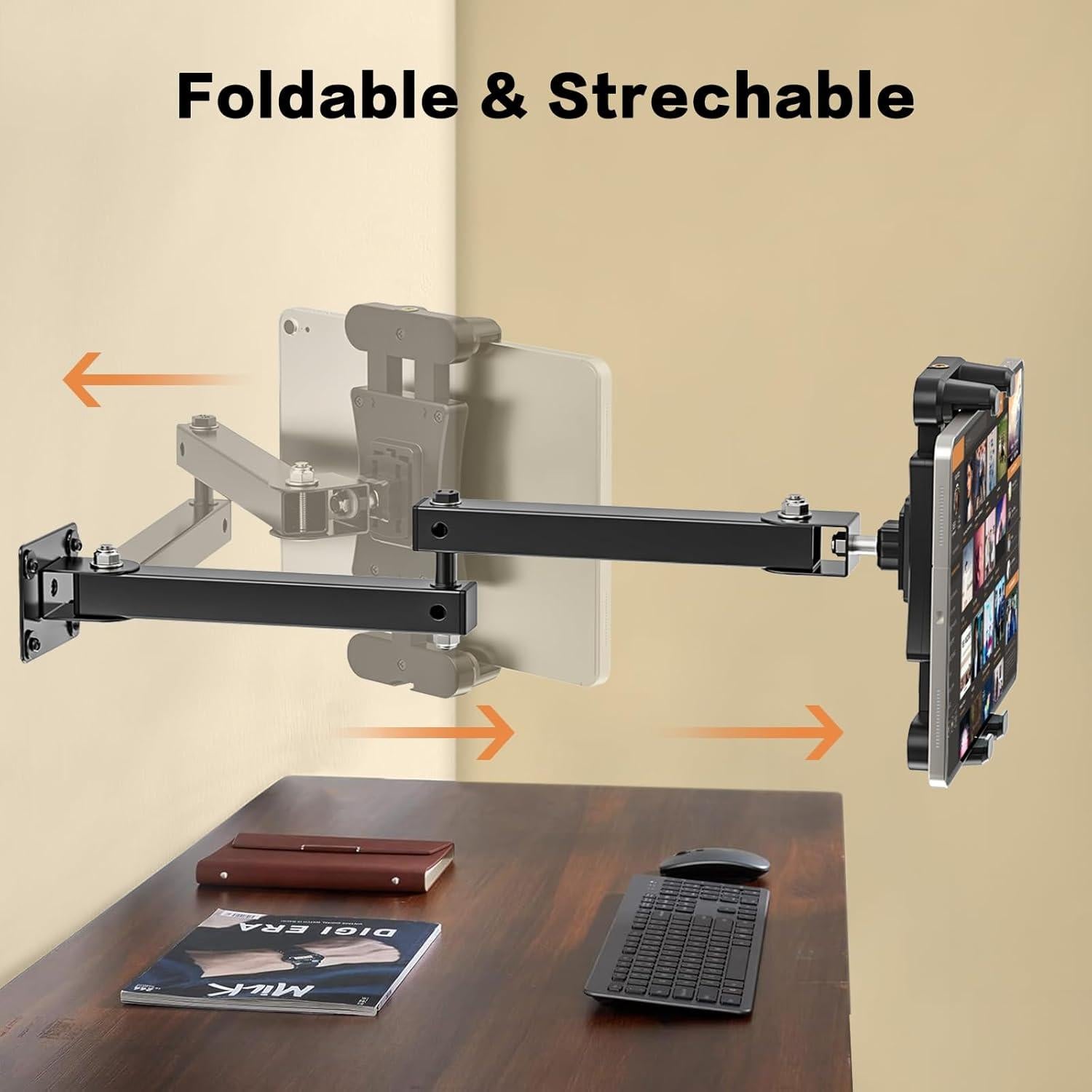 Soporte de Pared Plegable BAISHUN para Tabletas 4.7-12.9"