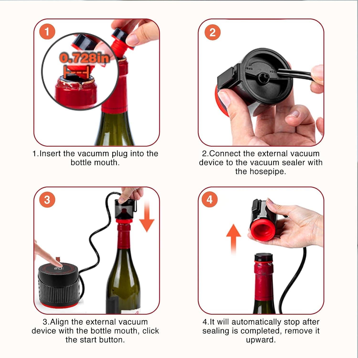 Kit Sellador al Vacío Eléctrico ZenTong 4 en 1 para Tarros Mason