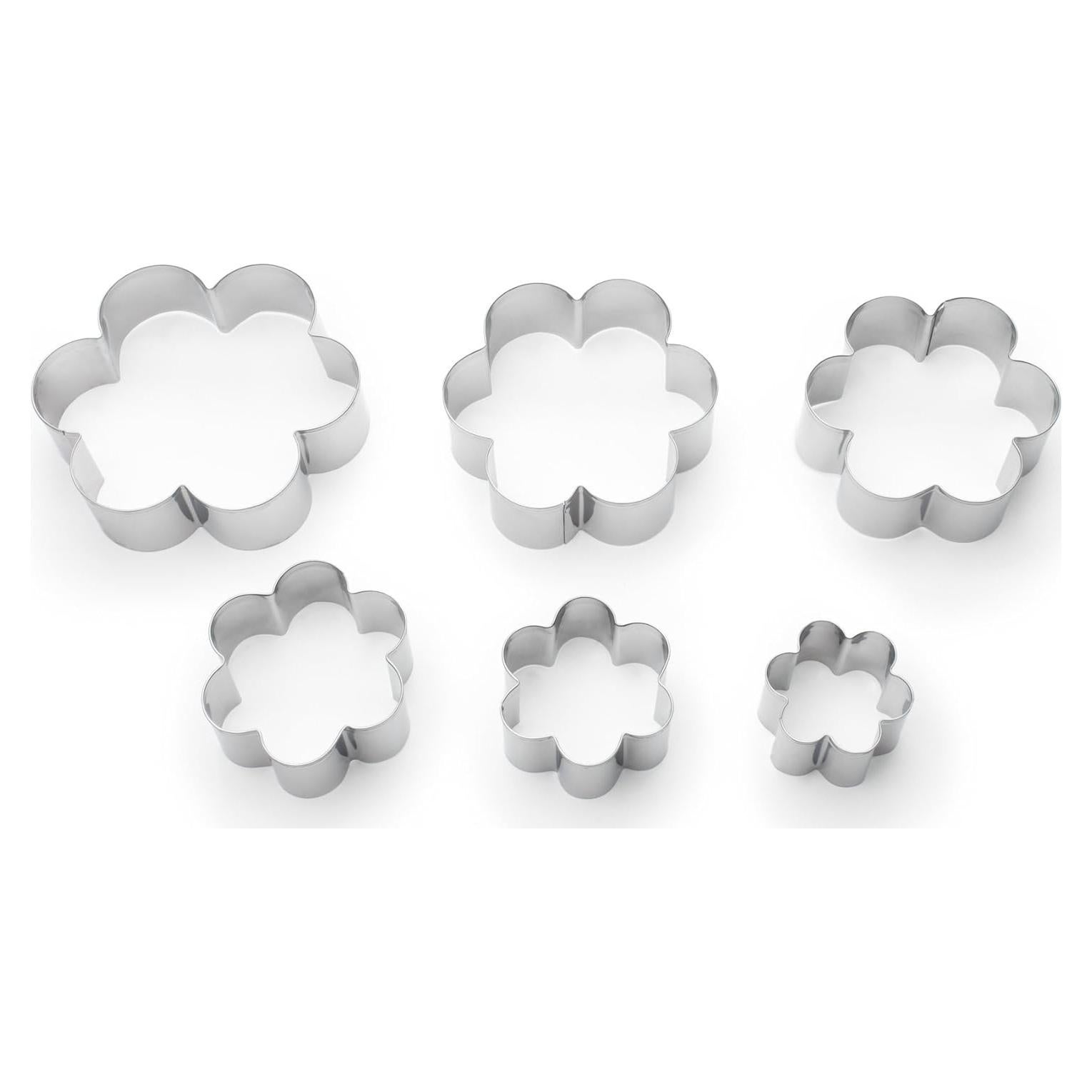 Cortadores de Galletas Flor Fox Run, 6 Piezas Acero Inoxidable