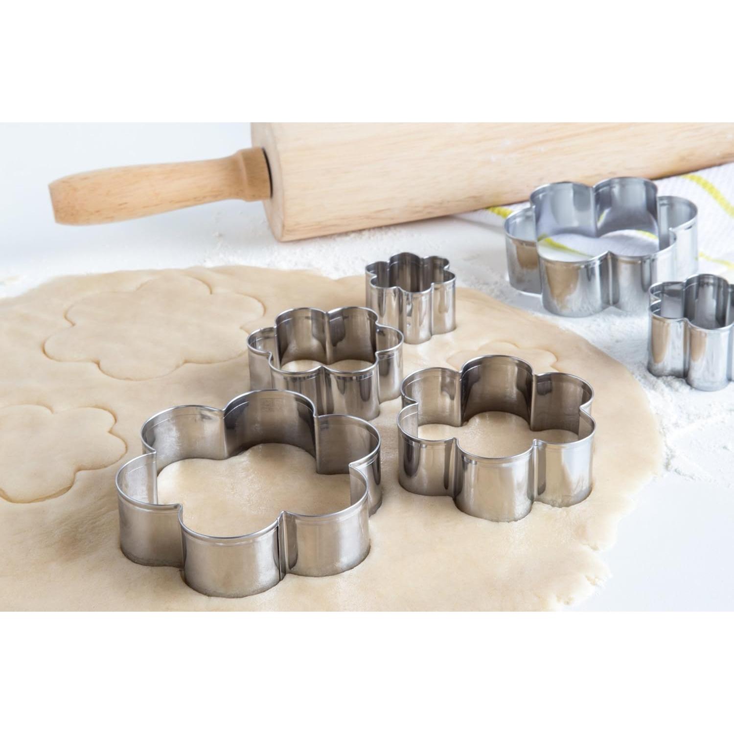 Cortadores de Galletas Flor Fox Run, 6 Piezas Acero Inoxidable