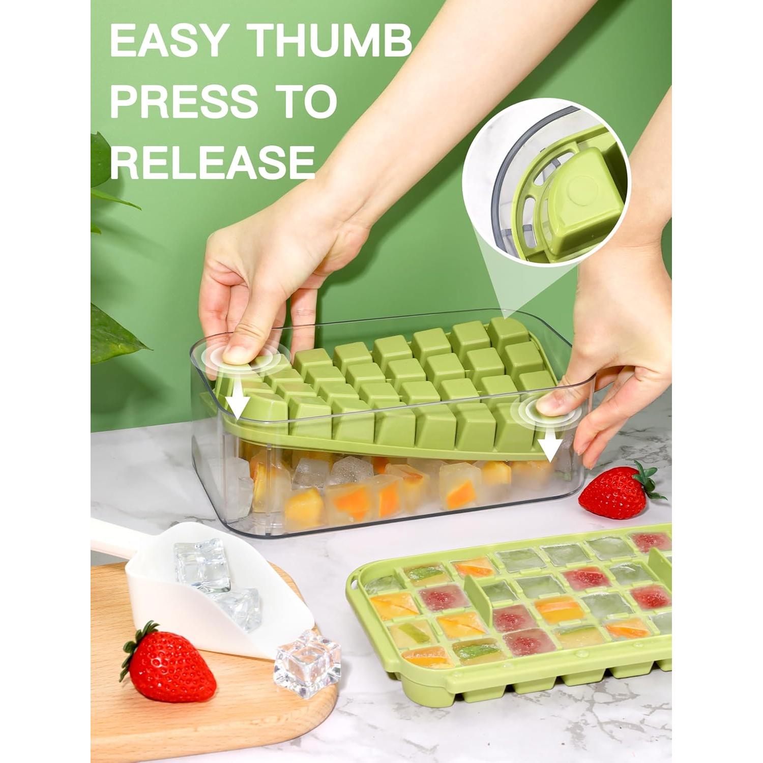 Bandeja de Hielo Doonly con Tapa y Contenedor - 64 Cubos