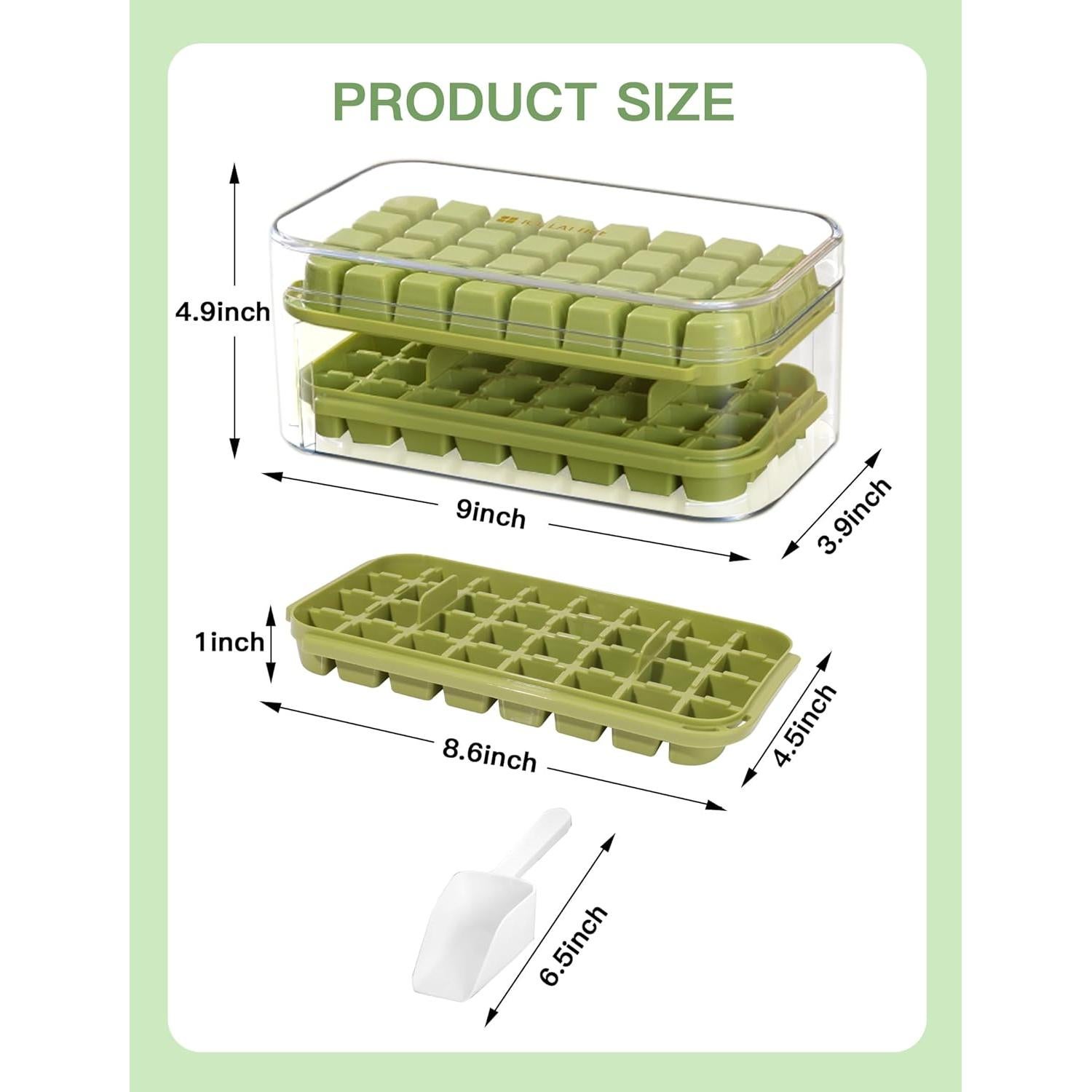 Bandeja de Hielo Doonly con Tapa y Contenedor - 64 Cubos
