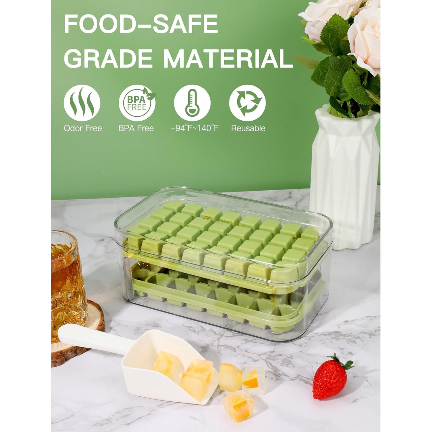 Bandeja de Hielo Doonly con Tapa y Contenedor - 64 Cubos