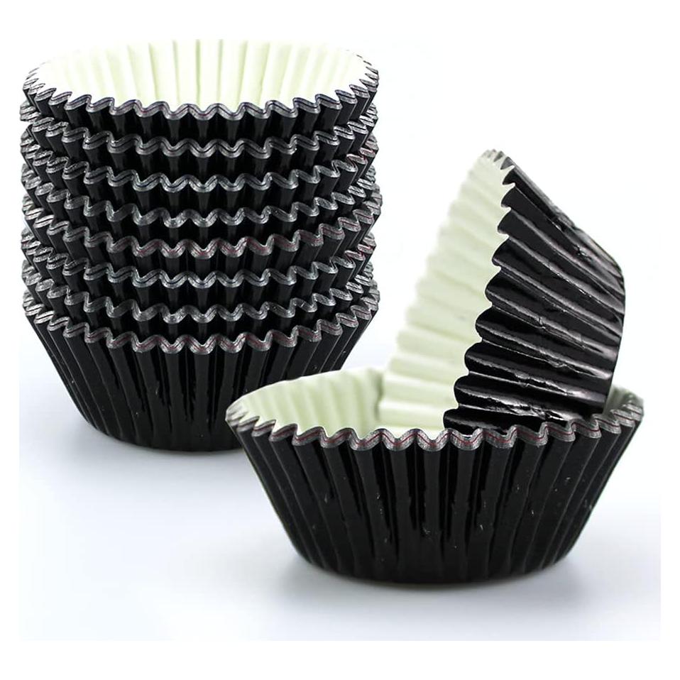 Forros de Cupcake GOLF 500 Unidades Foil Negro Estándar