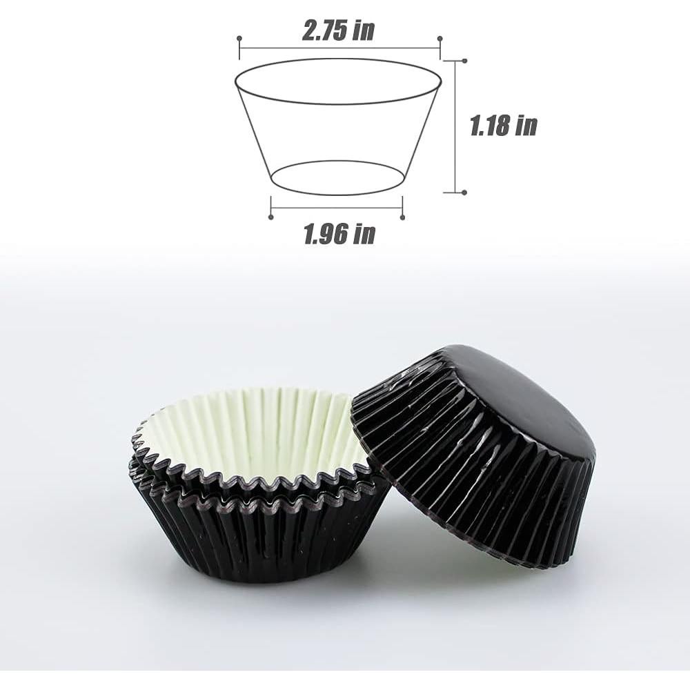 Forros de Cupcake GOLF 500 Unidades Foil Negro Estándar
