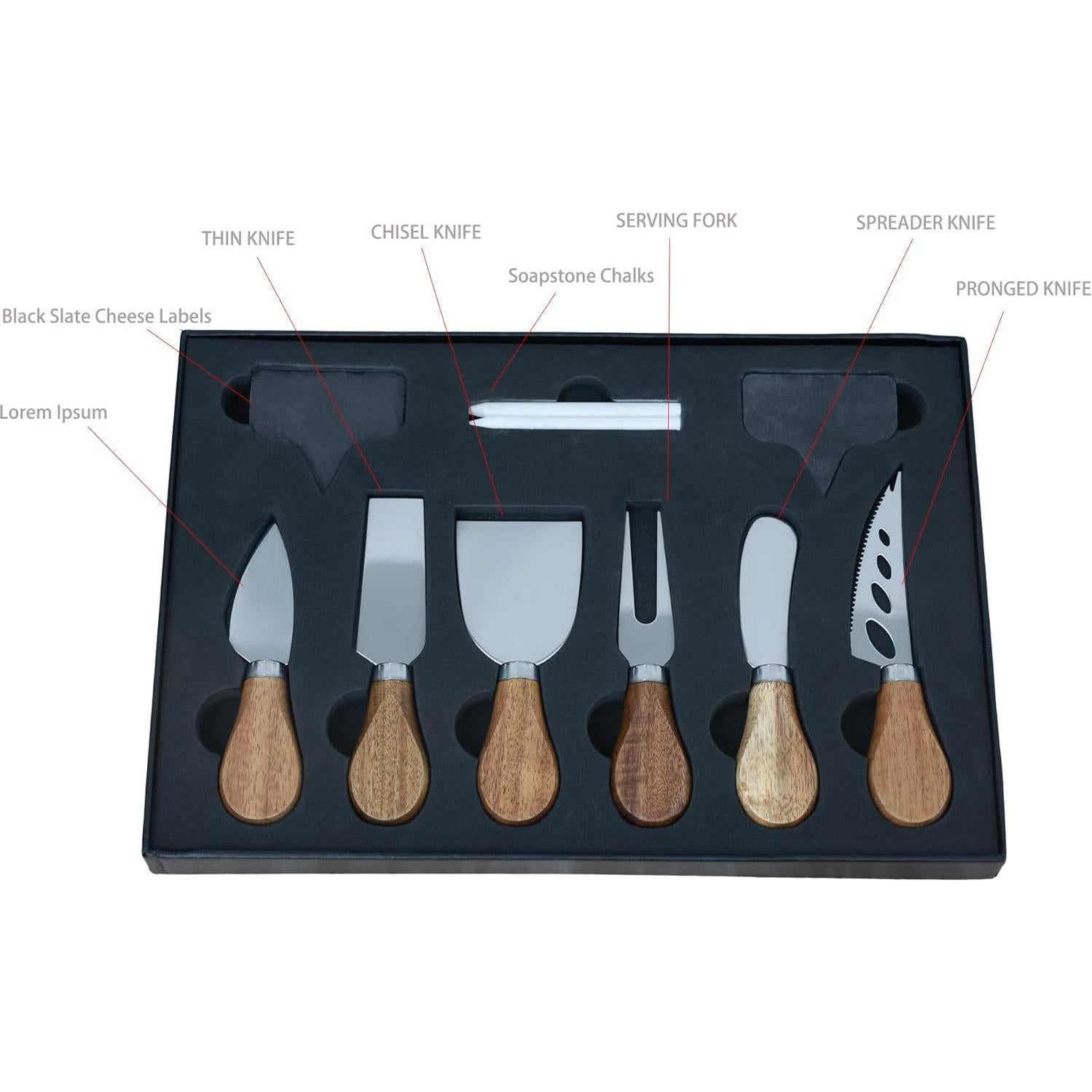 Conjunto de Cuchillos de Queso JLIAN MIOR 12 Piezas Acero Inoxidable