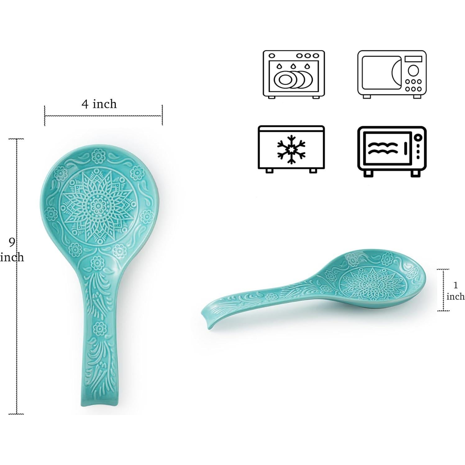 Reposapucheros de Cerámica Mikigey 23cm Turquesa Apto Lavavajillas