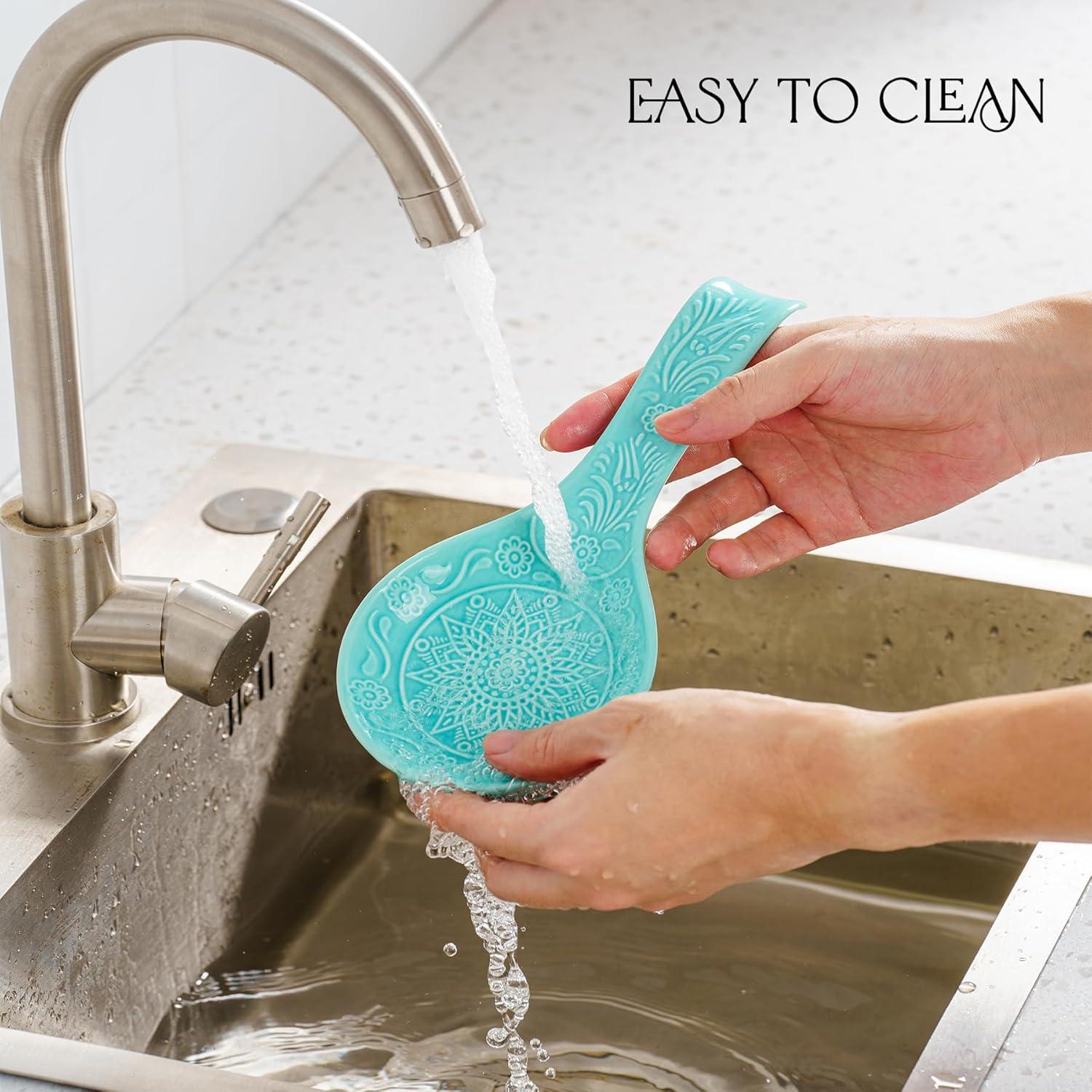 Reposapucheros de Cerámica Mikigey 23cm Turquesa Apto Lavavajillas