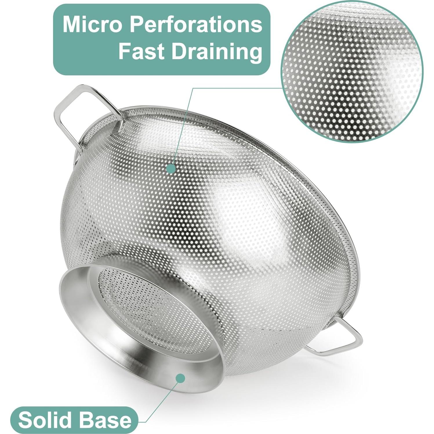 Colador de Acero Inoxidable Kaishun 3QT Apto Lavavajillas