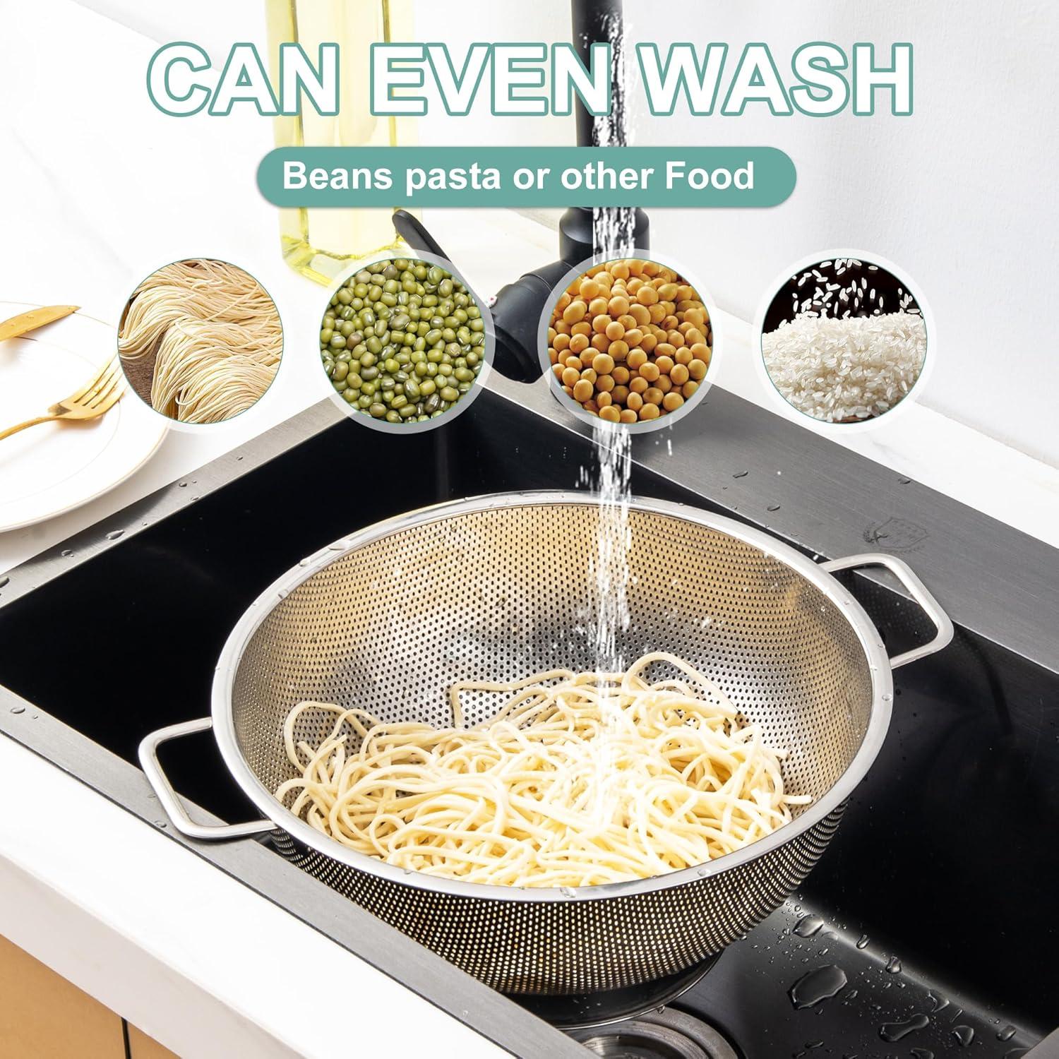 Colador de Acero Inoxidable Kaishun 3QT Apto Lavavajillas