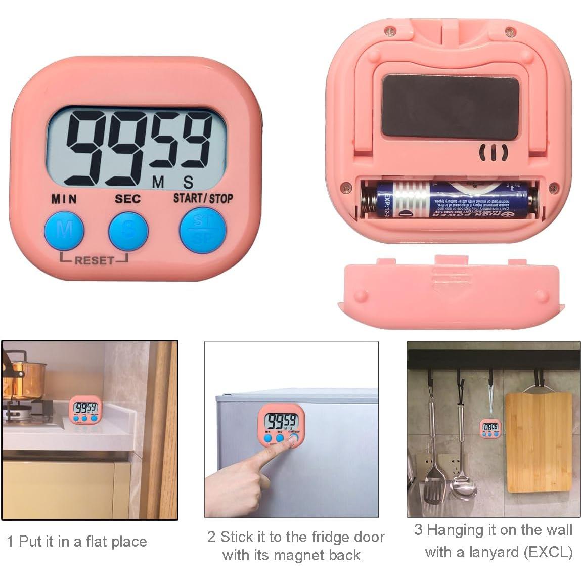 Temporizador de Cocina Digital BESTWYA con Pantalla LCD 3 Colores