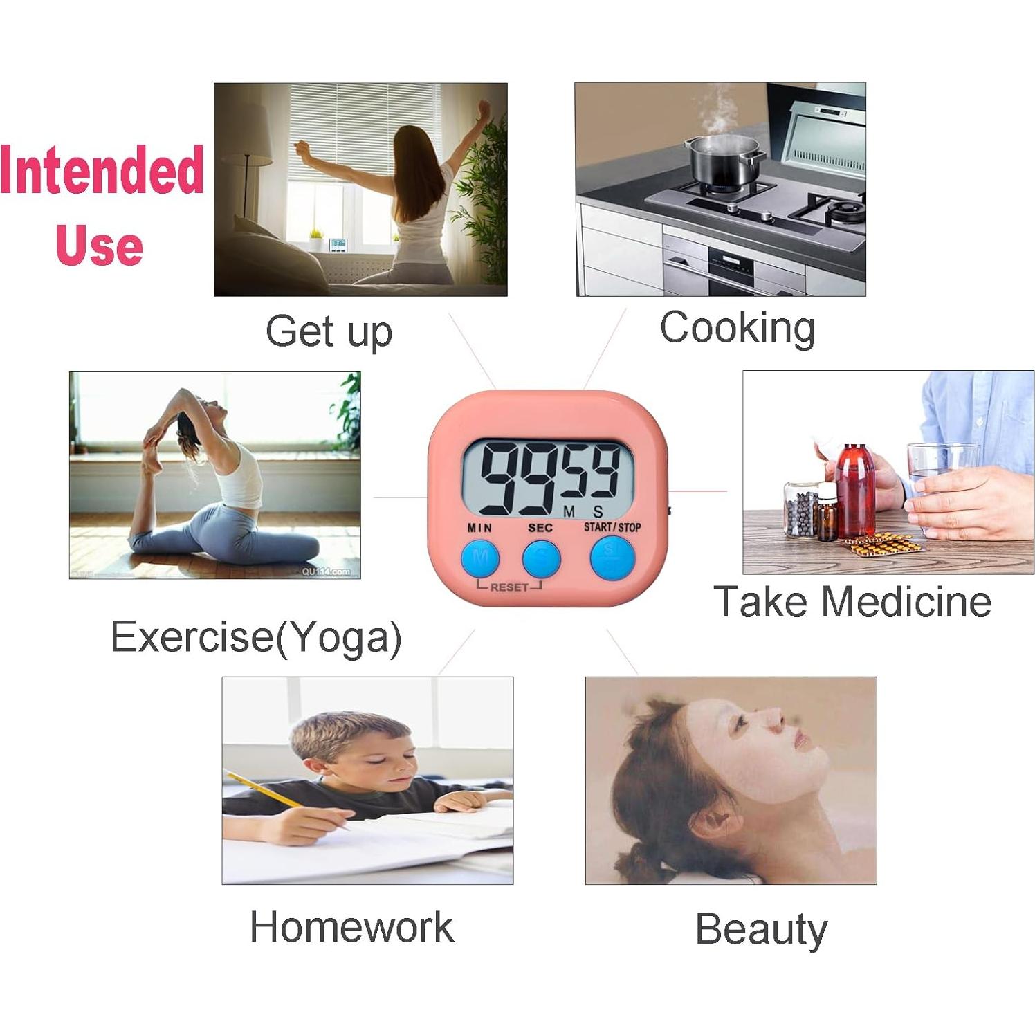 Temporizador de Cocina Digital BESTWYA con Pantalla LCD 3 Colores