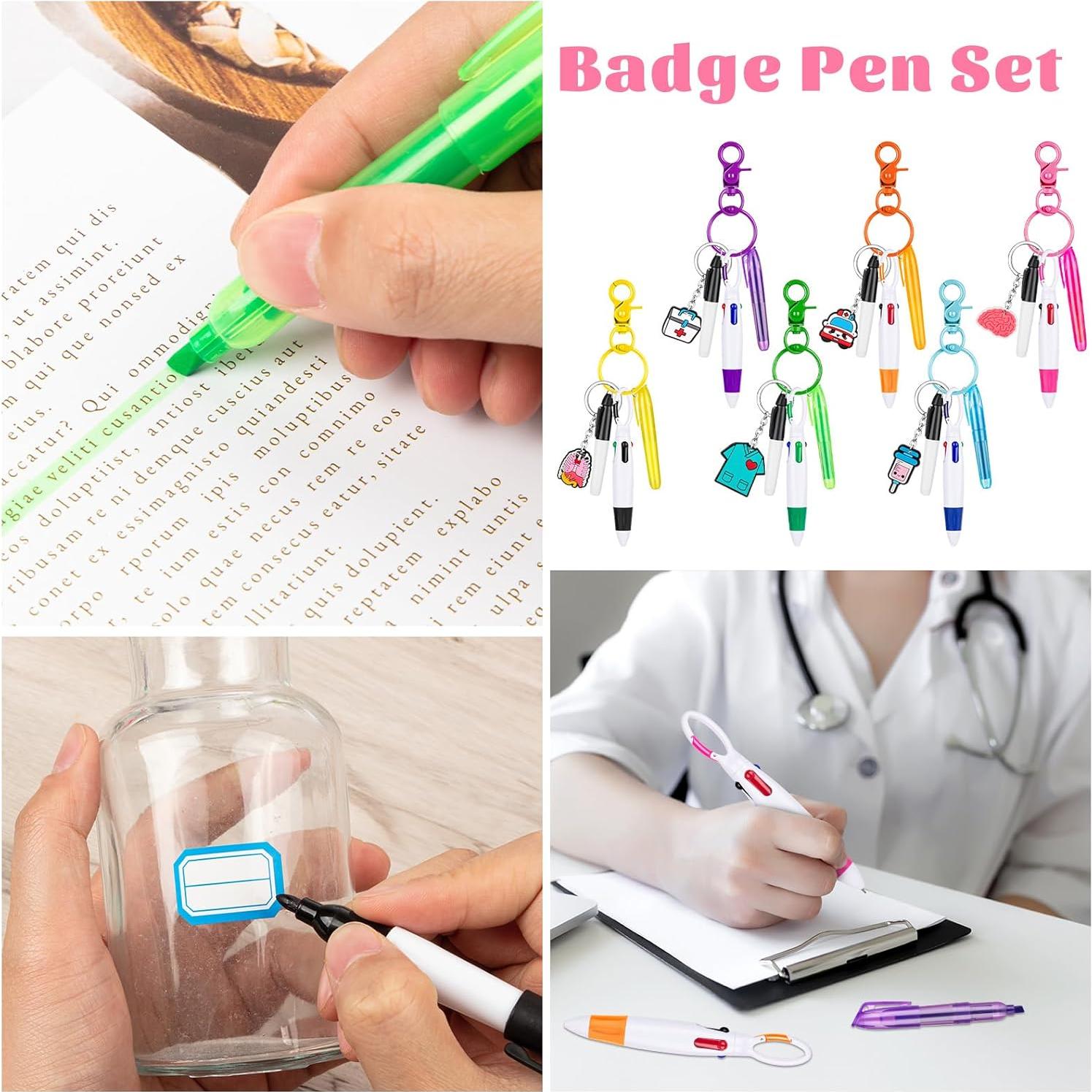 Bolígrafos de Insignia de Enfermera KFPPLXQ - 6 Piezas Multicolor