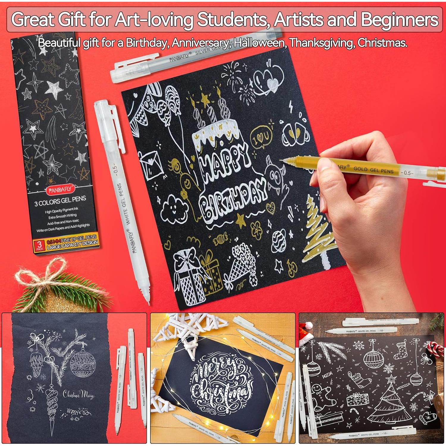 Bolígrafos de Gel PANDAFLY 3 Colores 0.5mm Punta Fina