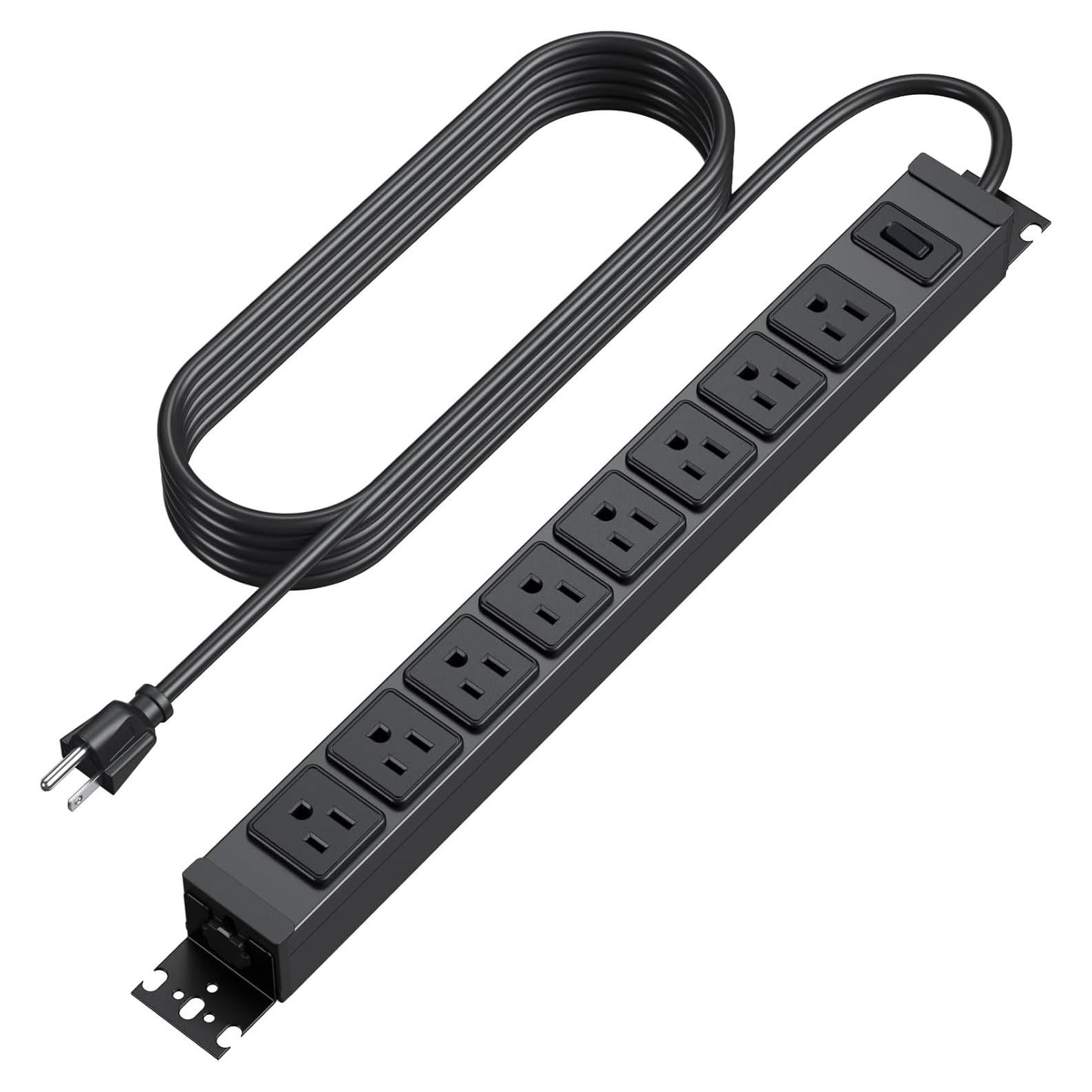 Regleta de Metal HHSOET 8 Salidas 15A 125V 1.83m con Interruptor