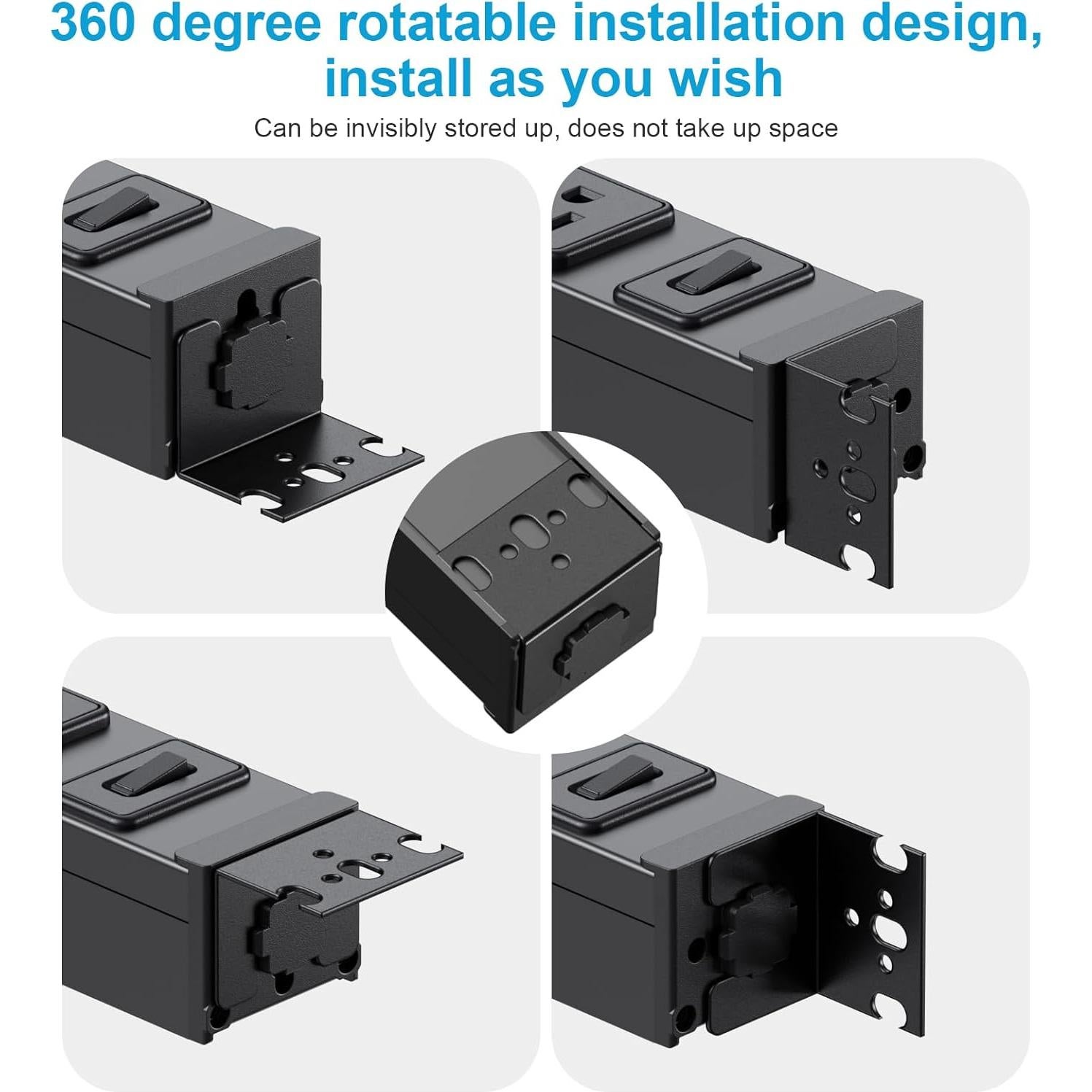 Regleta de Metal HHSOET 8 Salidas 15A 125V 1.83m con Interruptor