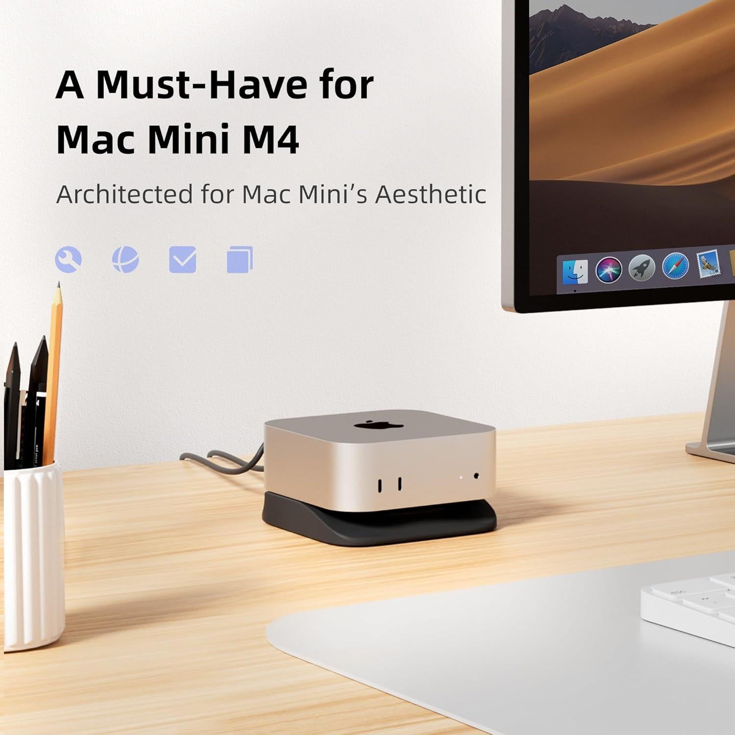 Soporte de Escritorio ELETIUO para Mac Mini M4/M4 Pro 2024