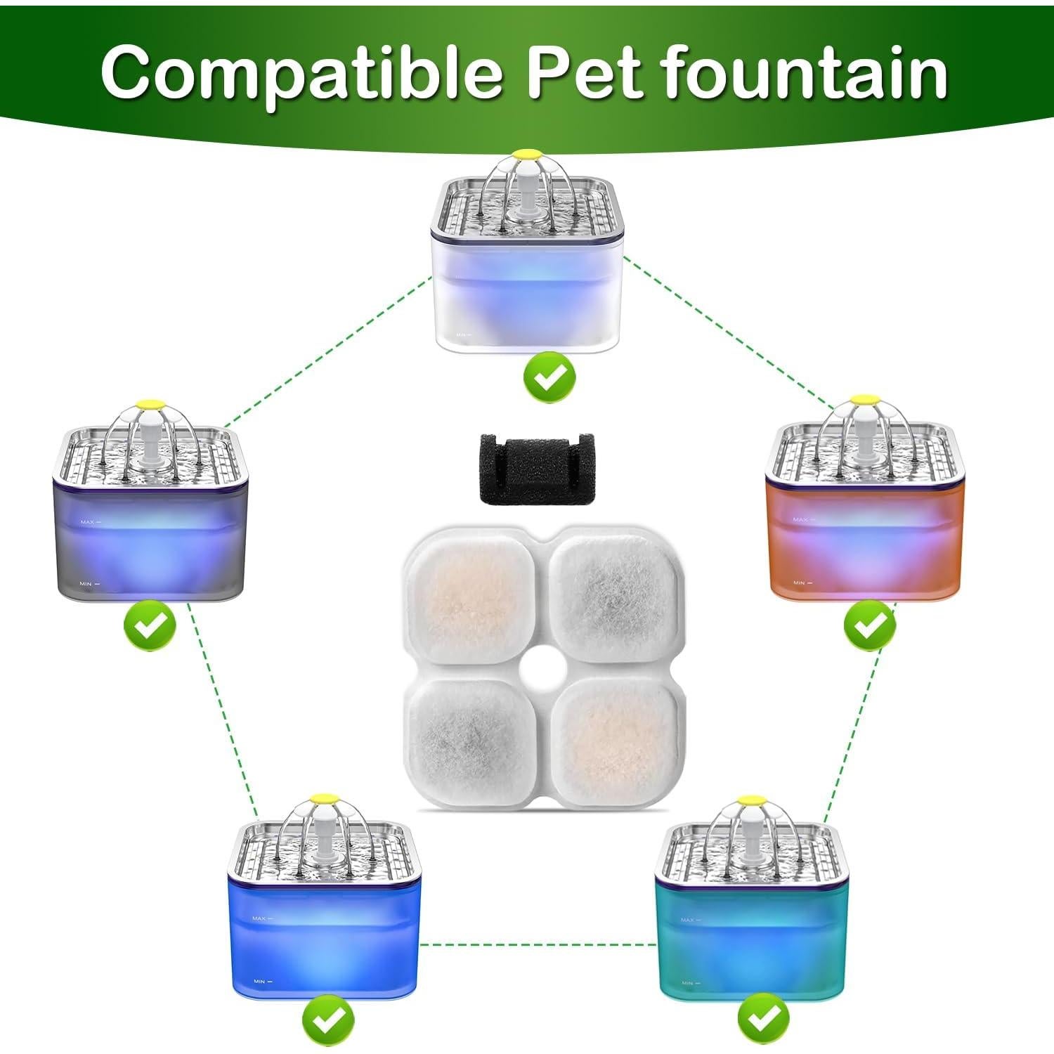 Filtro de Agua para Gatos OYES 12+12 Pack Compatible 3L