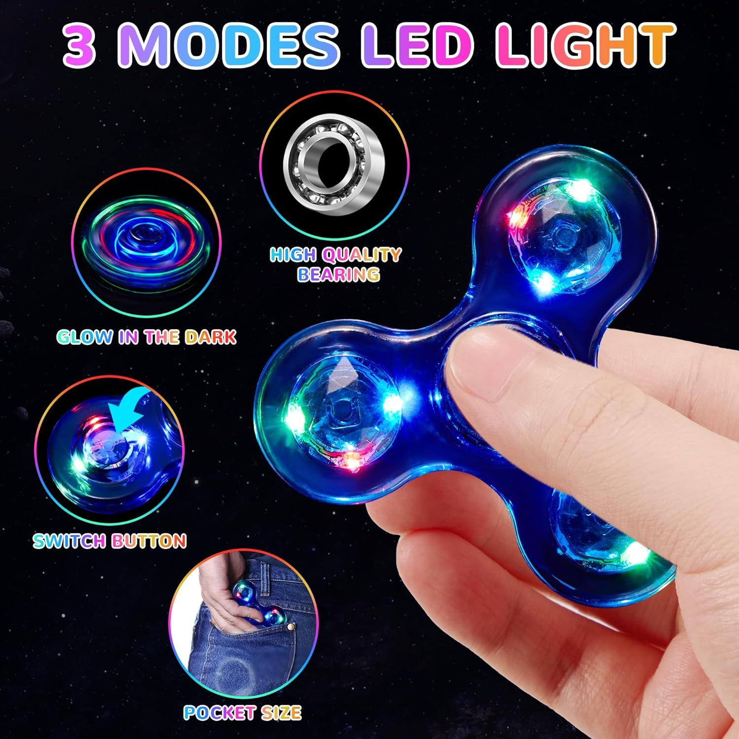 Spinner Antiestrés LED WELLVO 2 Pcs Juguetes Iluminados