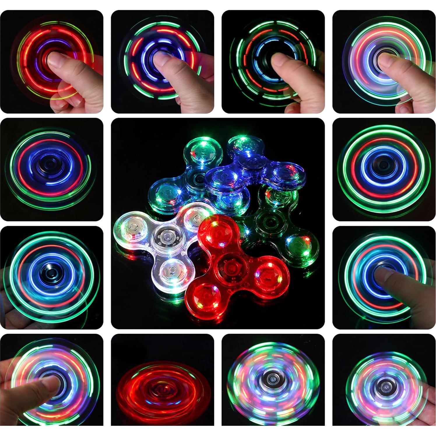 Spinner Antiestrés LED WELLVO 2 Pcs Juguetes Iluminados