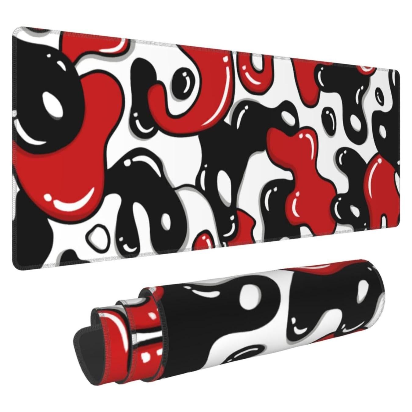 Alfombrilla de Ratón Granbey Geométrica Roja y Negra 80x30 cm