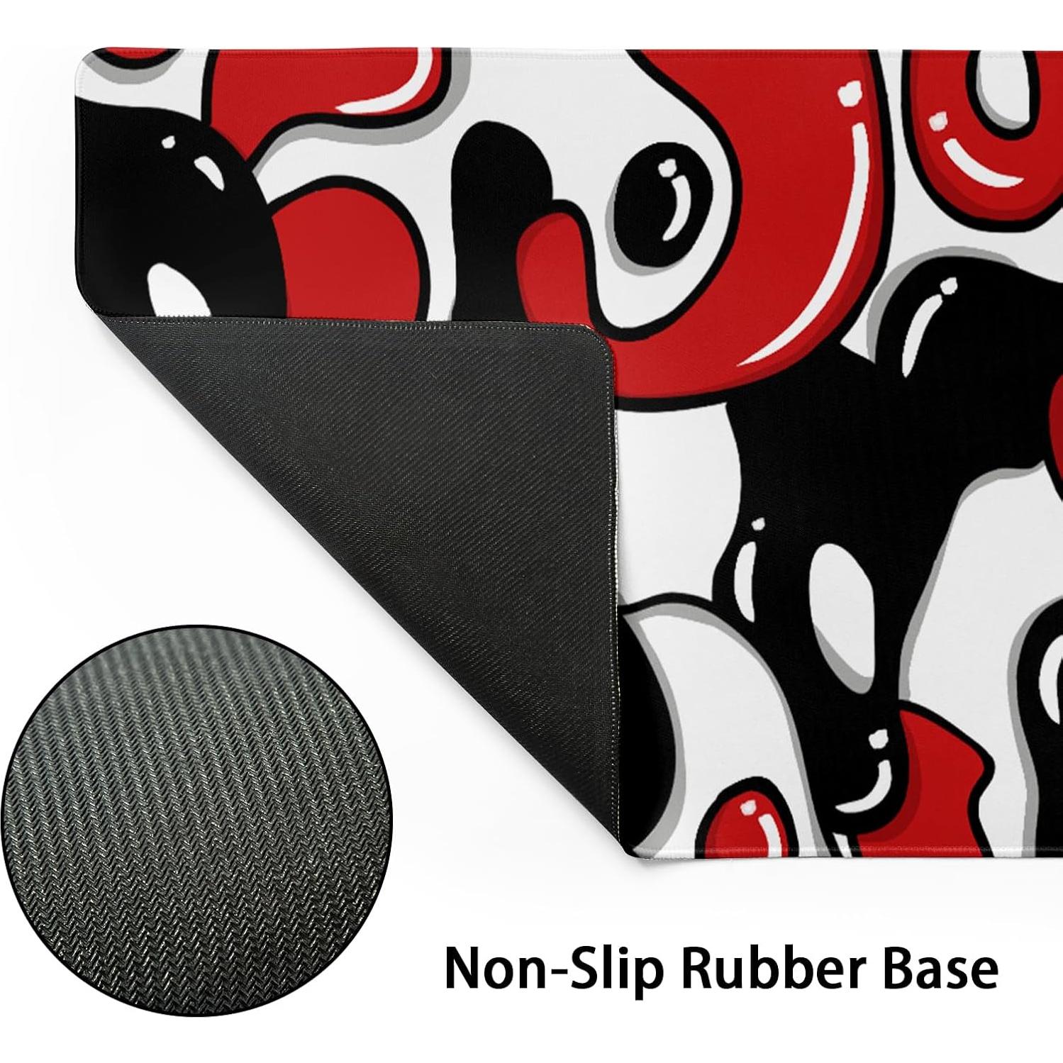 Alfombrilla de Ratón Granbey Geométrica Roja y Negra 80x30 cm