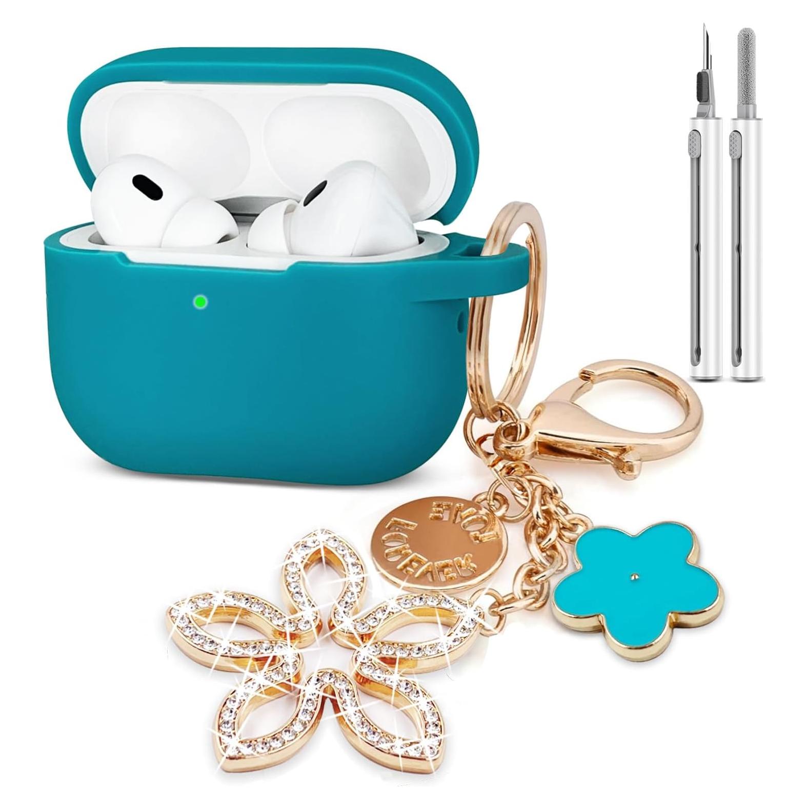 Funda de Silicona KOUJAON para AirPods Pro 1ra/2da Gen Verde Aqua