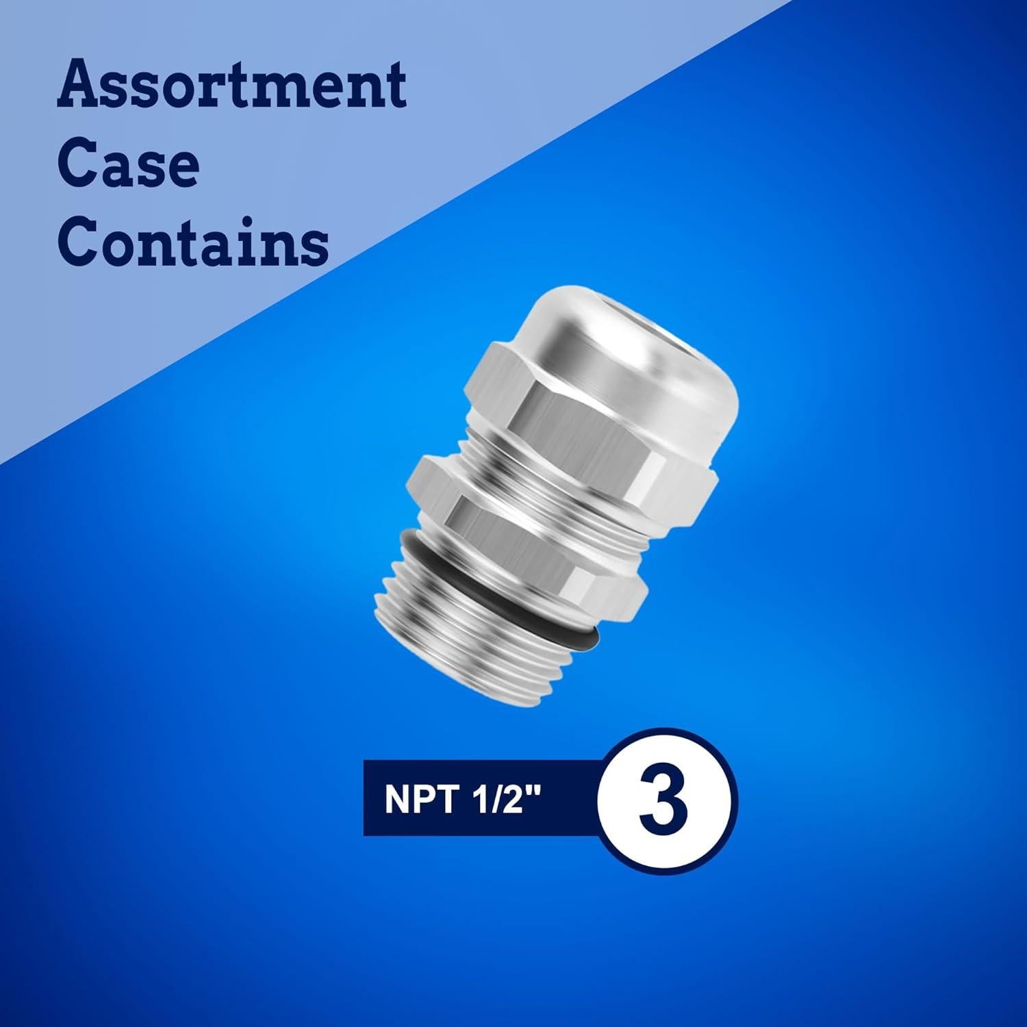 Abrazaderas de Cable NPT 1/2" Acero Inoxidable New Age 3 Pcs