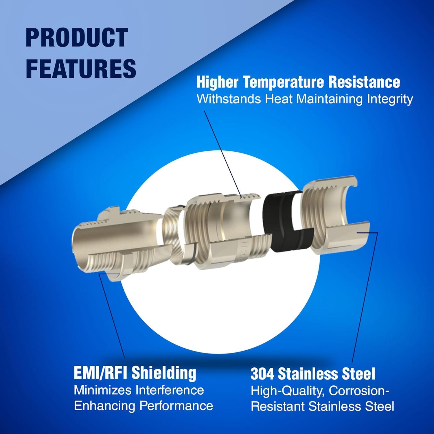 Abrazaderas de Cable NPT 1/2" Acero Inoxidable New Age 3 Pcs