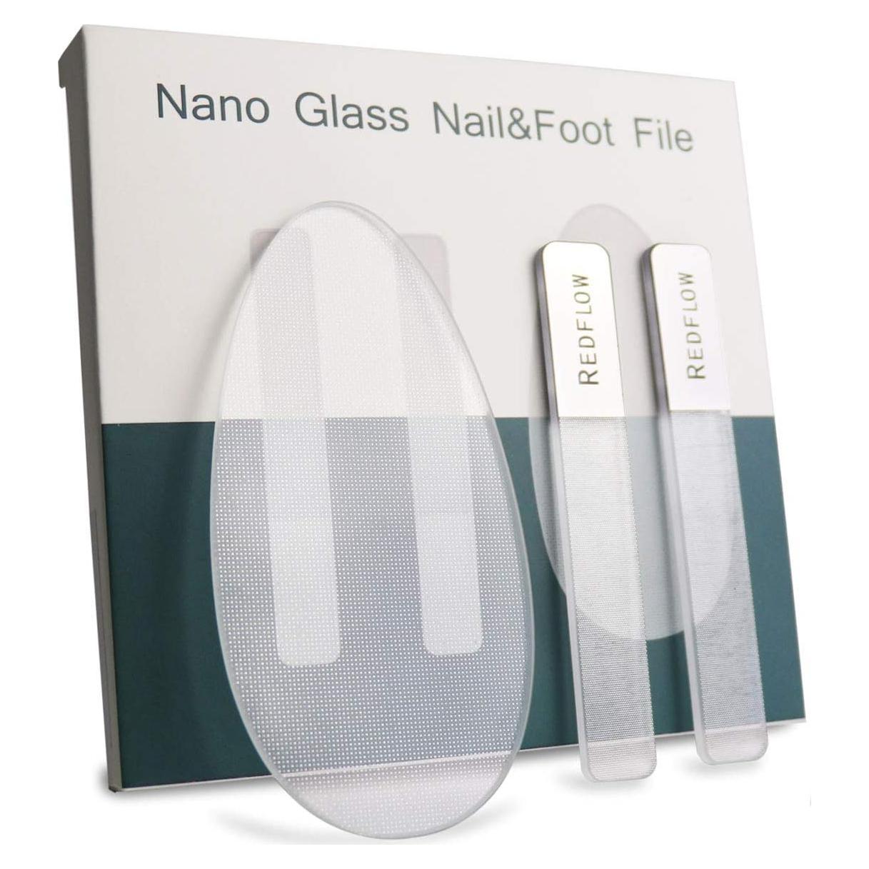 Juego de Limas de Uñas de Vidrio RedFlow - 3 Piezas Nano