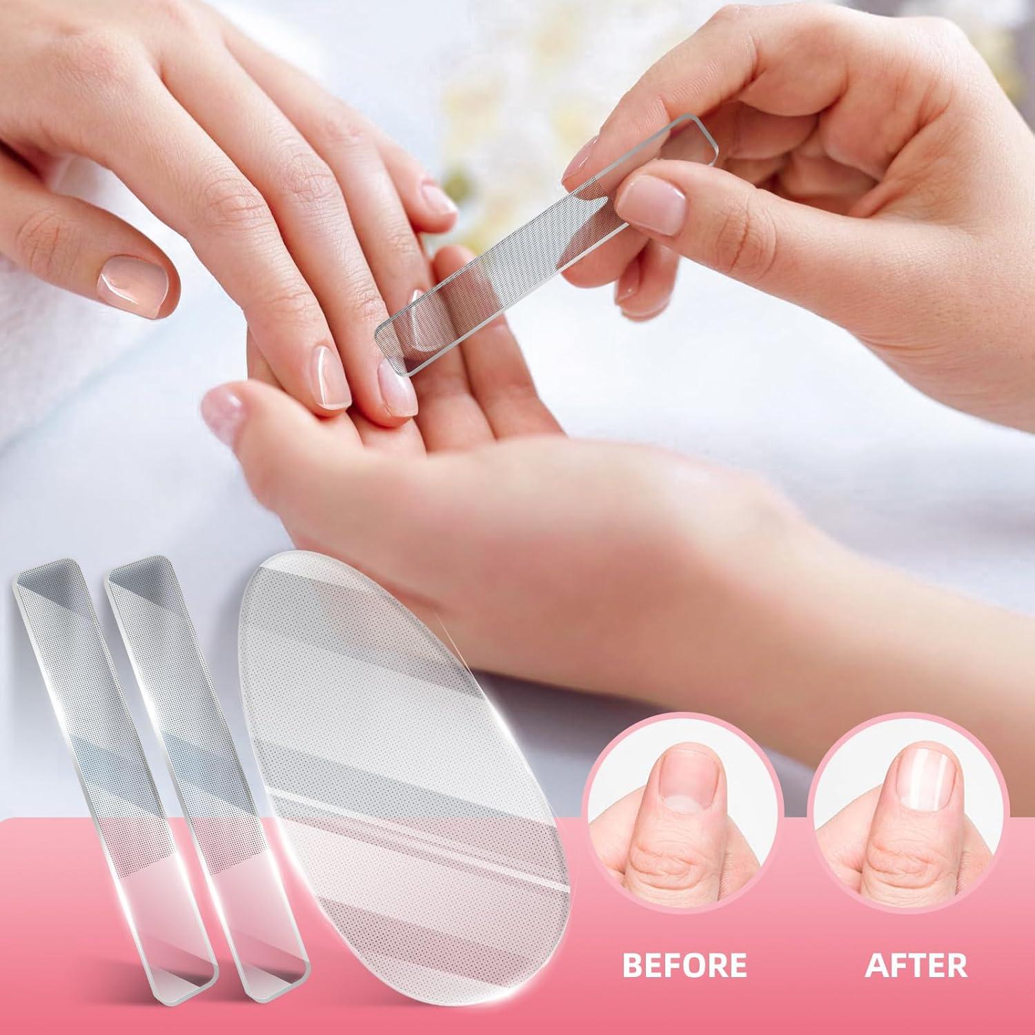 Juego de Limas de Uñas de Vidrio RedFlow - 3 Piezas Nano