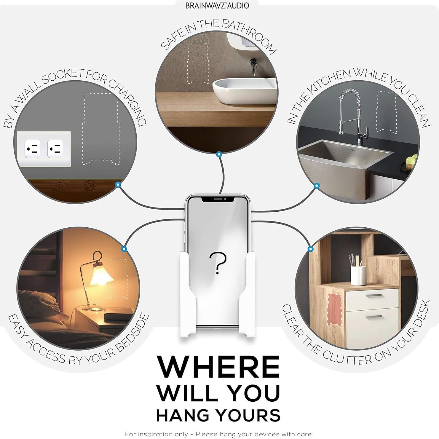 Soporte de Pared Universal BRAINWAVZ para Tabletas y Móviles