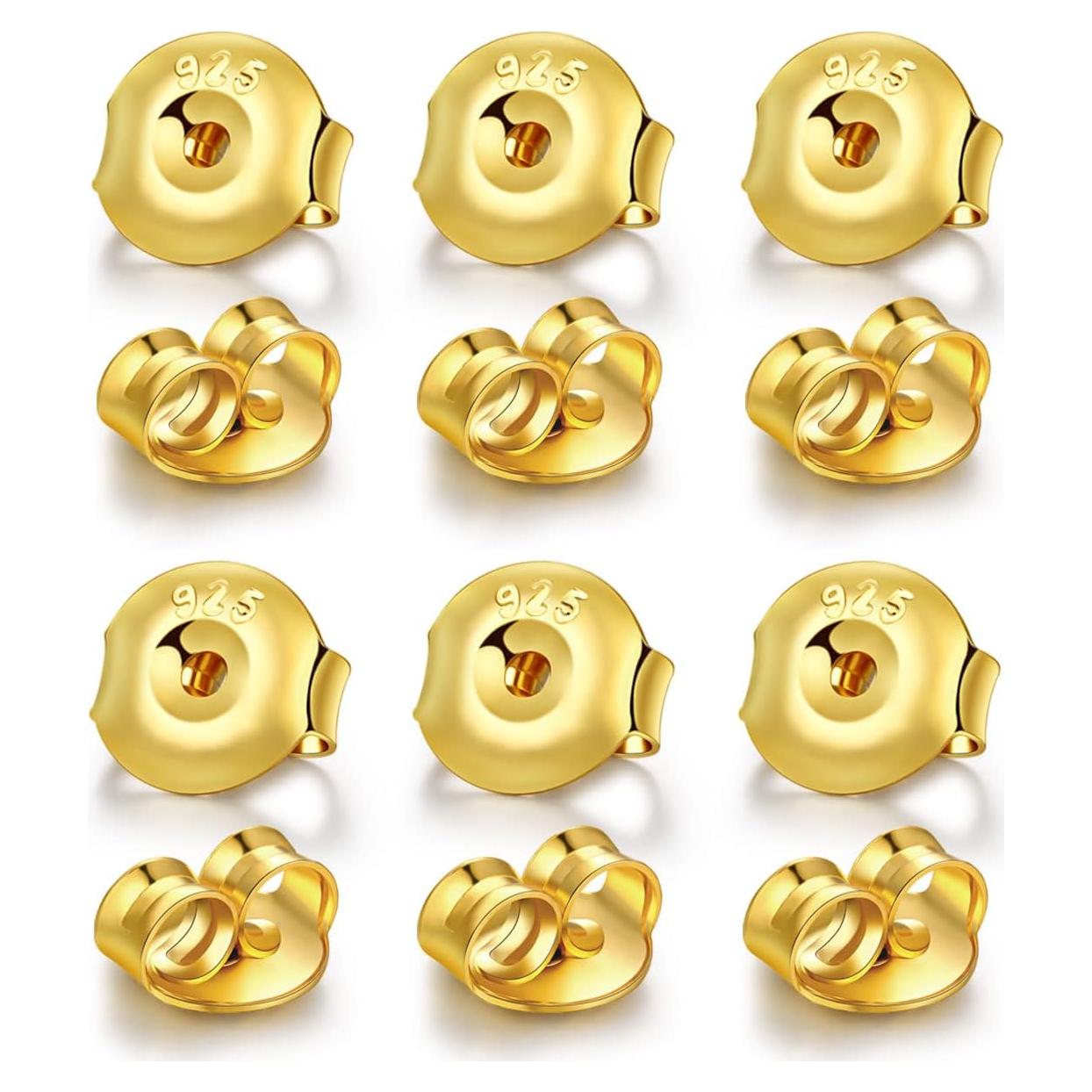 Resortes Ajustables Catinee para Aretes de Oro 14K y Plata 925 - 6 Pares